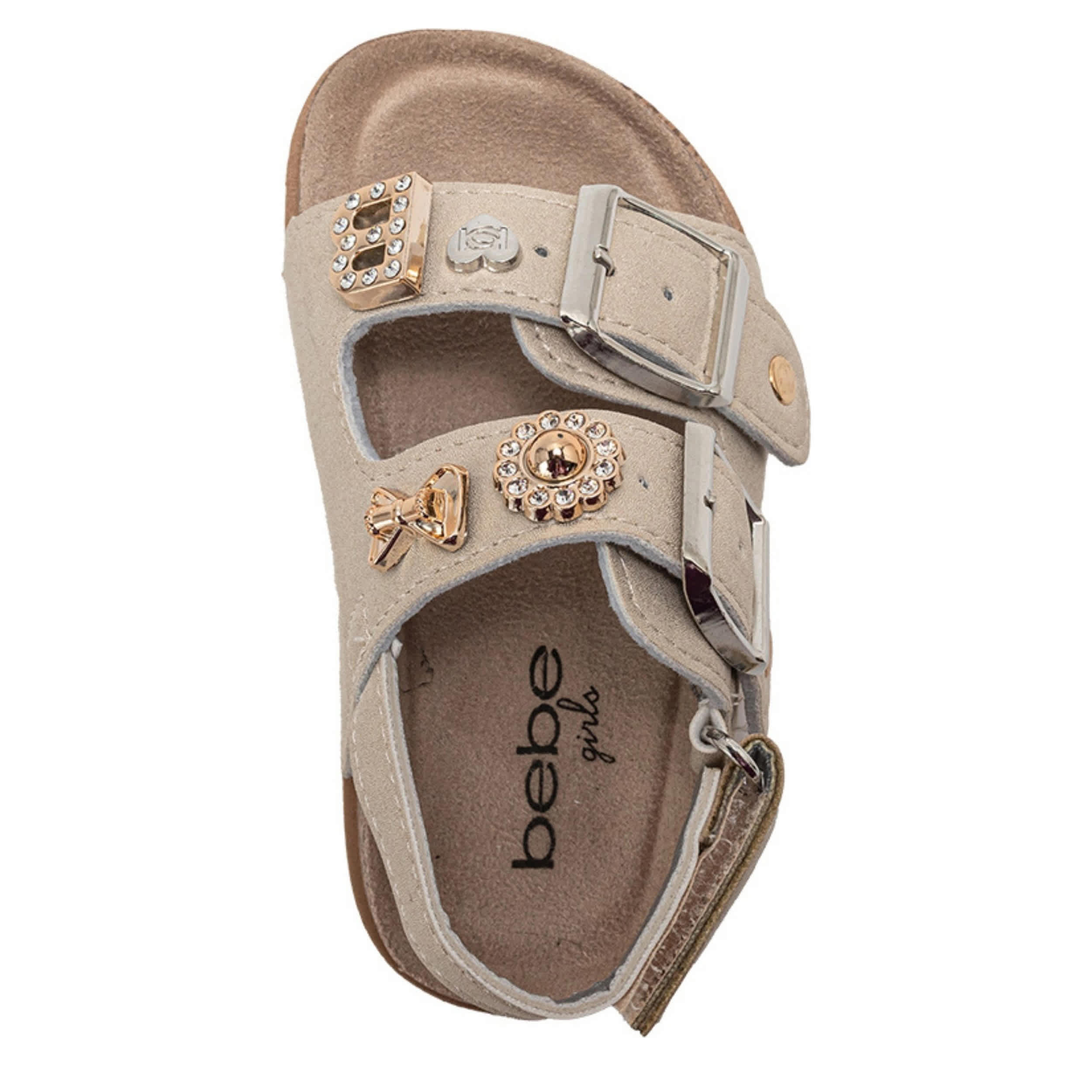 BEBE-GIRLS INFANT-TODDLER FOOTBED SANDAL-TAN & 