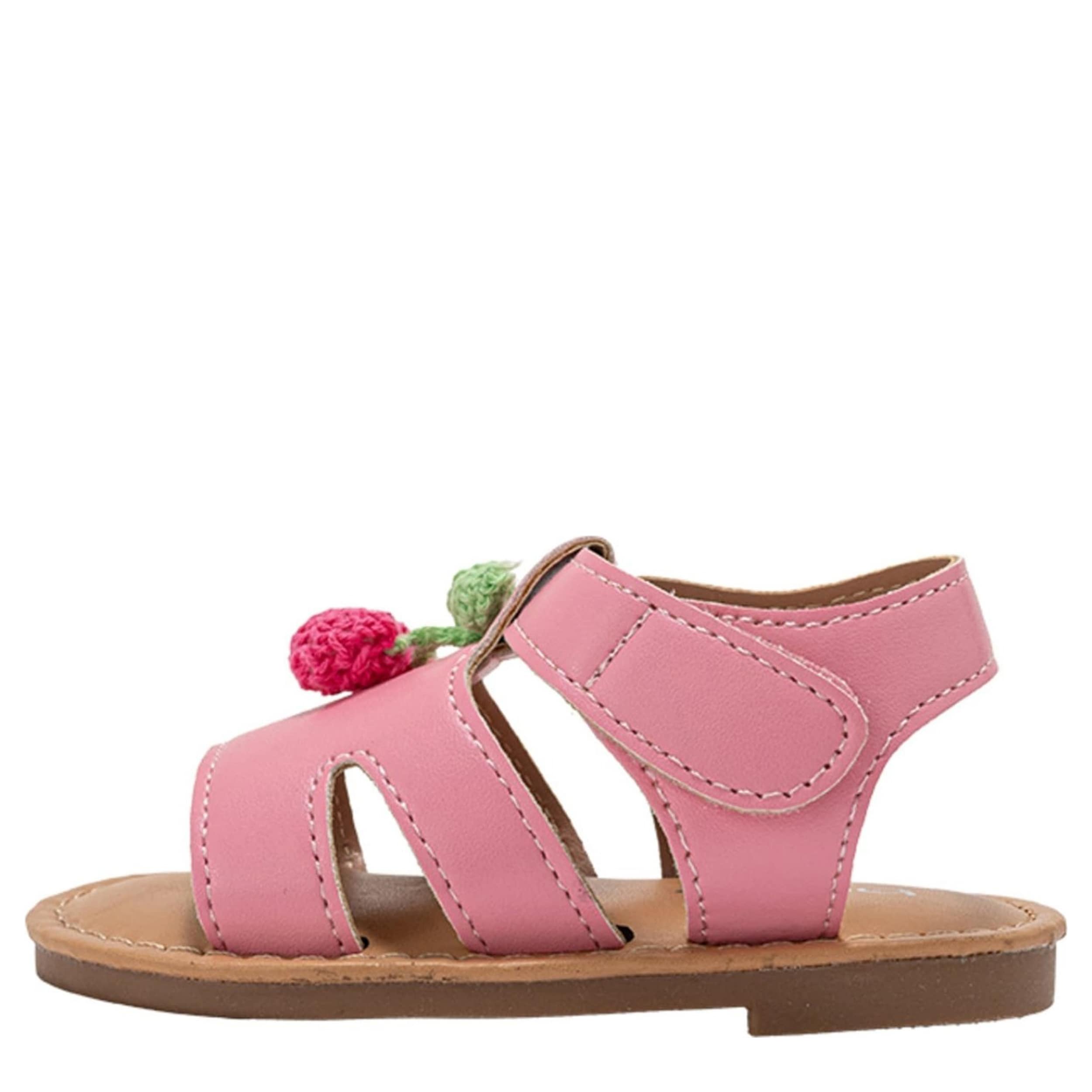 BEBE-GIRLS INFANT-TODDLER FLAT SANDAL-PINK & FLORAL