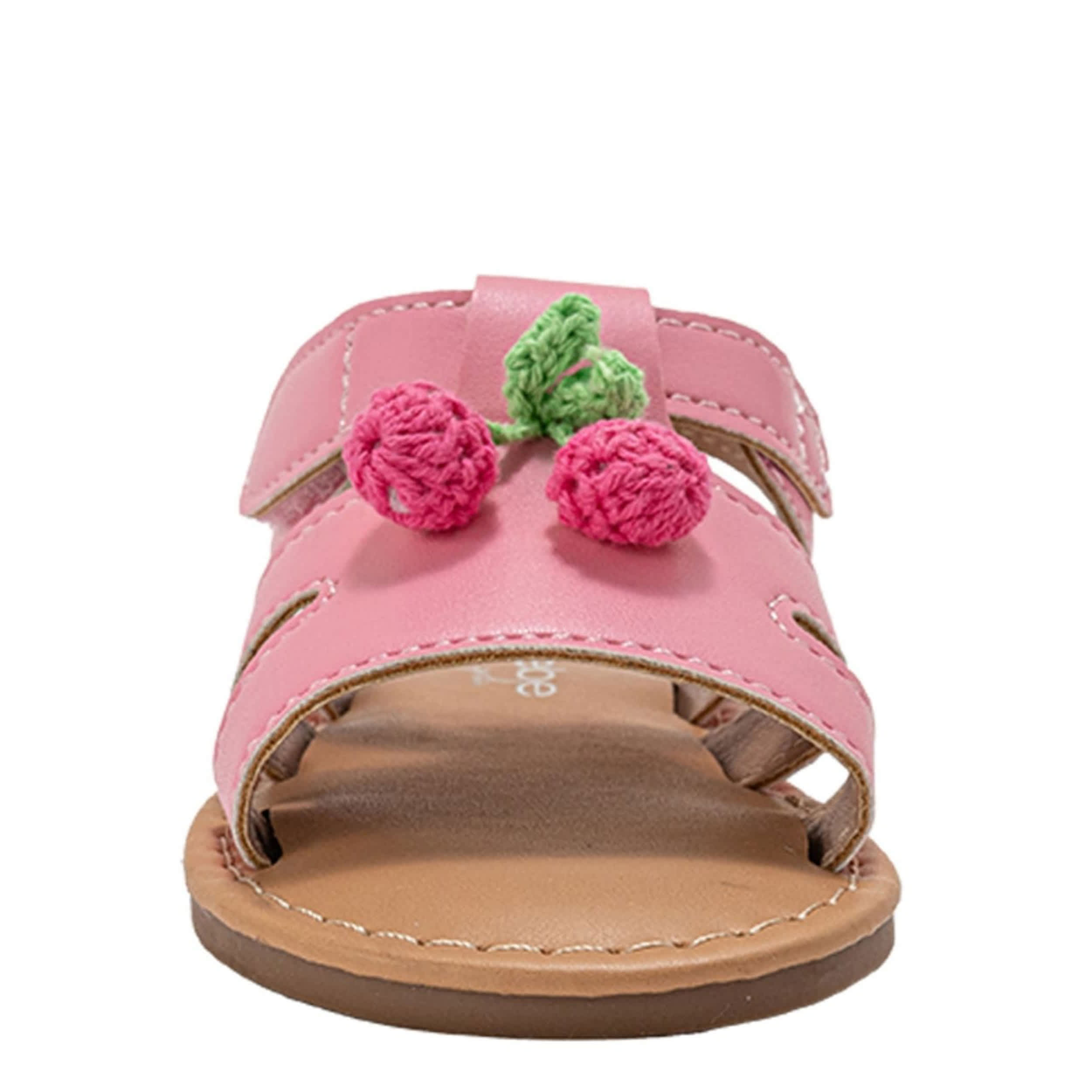BEBE-GIRLS INFANT-TODDLER FLAT SANDAL-PINK & FLORAL