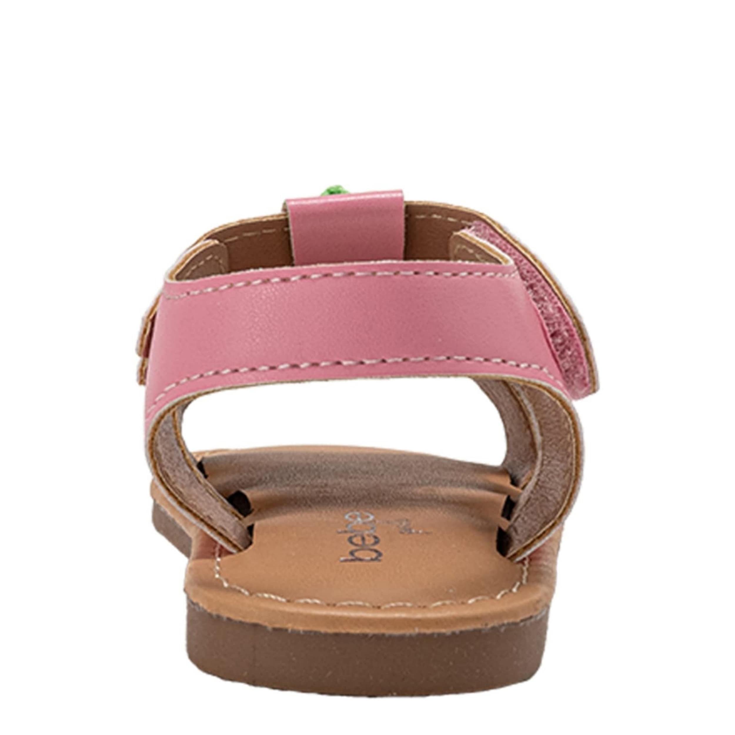 BEBE-GIRLS INFANT-TODDLER FLAT SANDAL-PINK & FLORAL