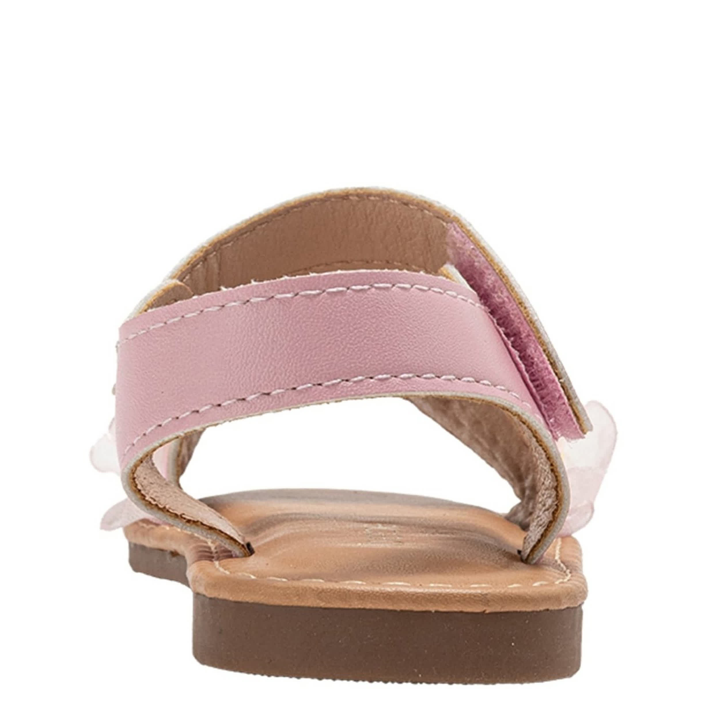 BEBE-GIRLS INFANT-TODDLER FLAT SANDAL-PALE PINK & FLORAL