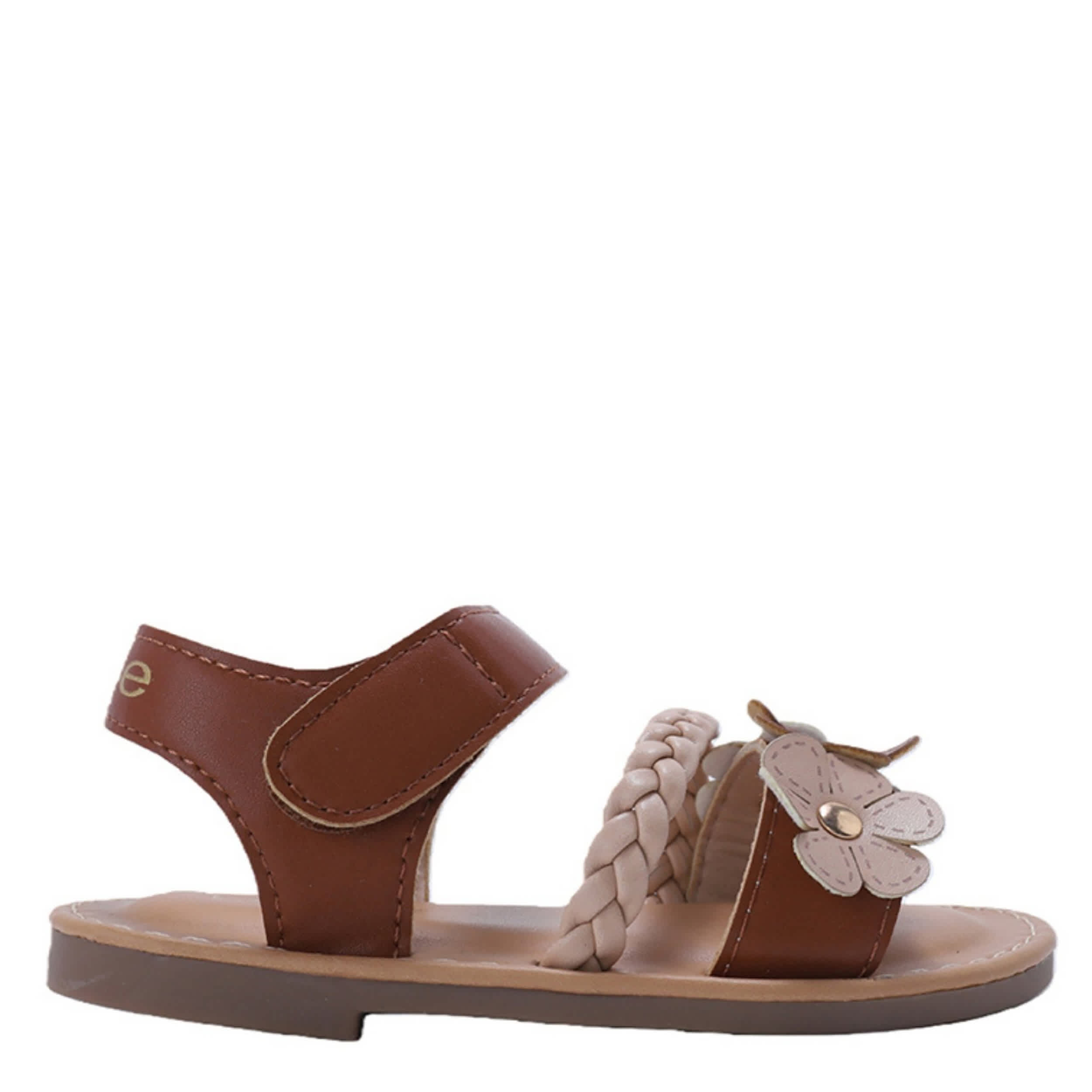 BEBE-GIRLS INFANT-TODDLER FLAT SANDAL-COGNAC & 