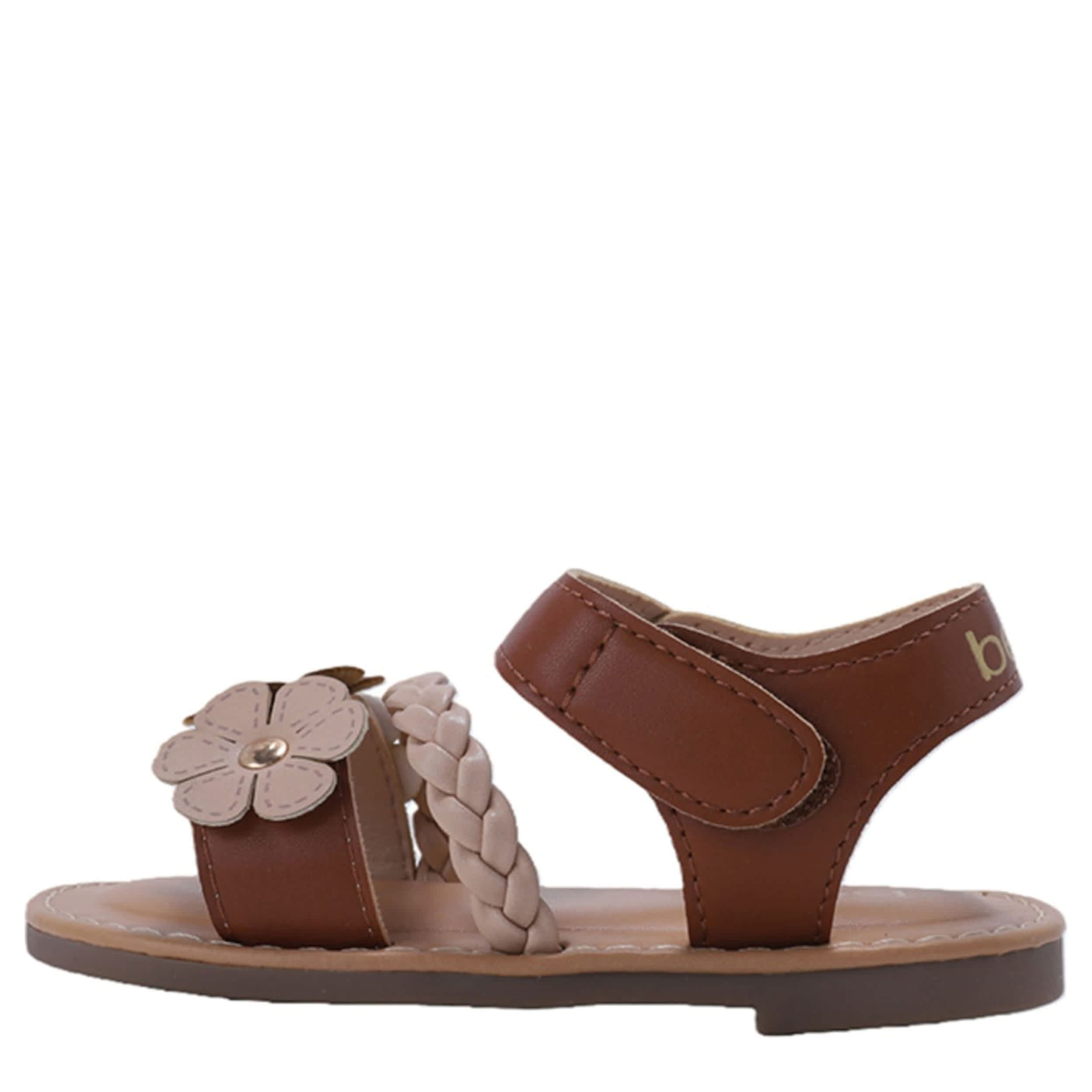 BEBE-GIRLS INFANT-TODDLER FLAT SANDAL-COGNAC & 