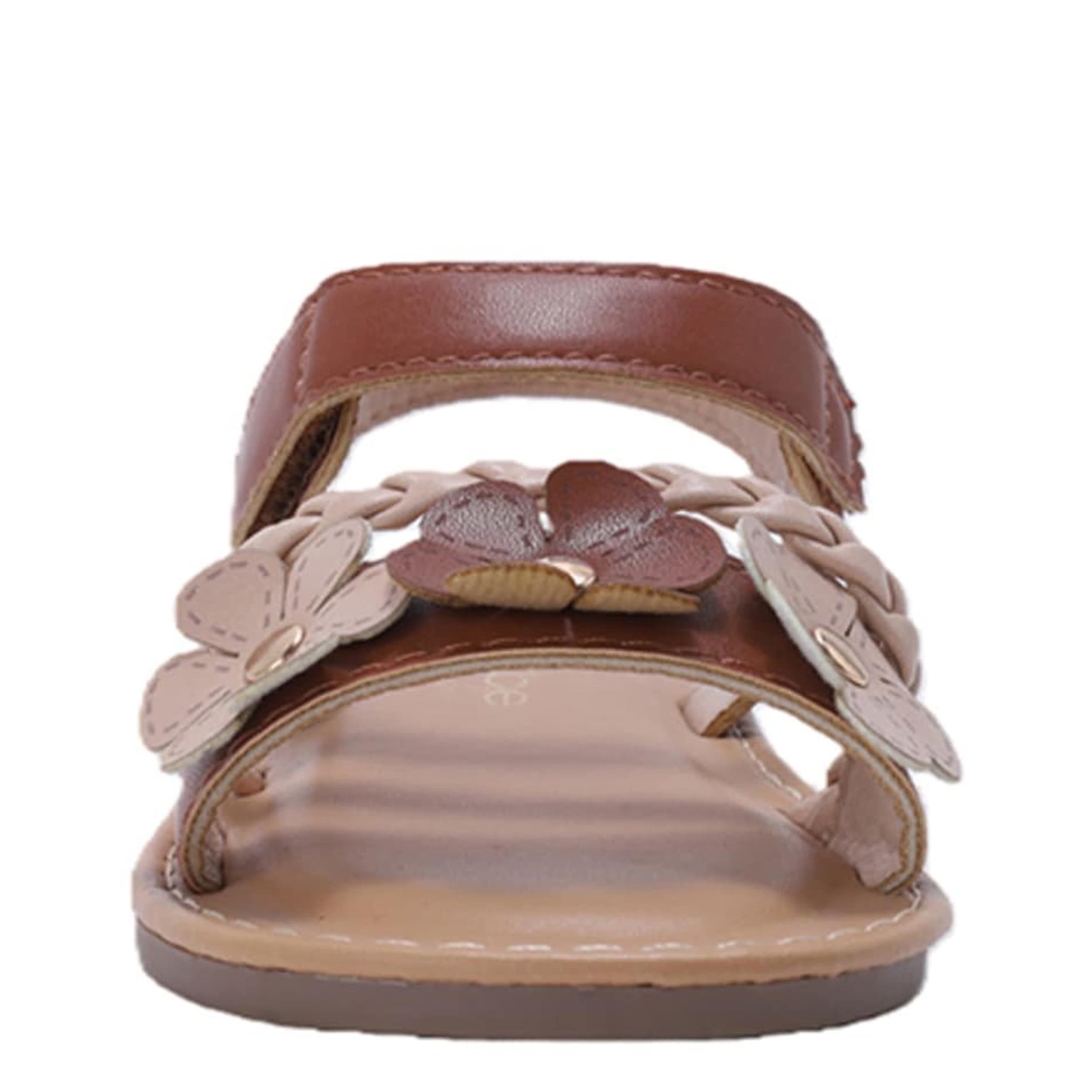 BEBE-GIRLS INFANT-TODDLER FLAT SANDAL-COGNAC & 