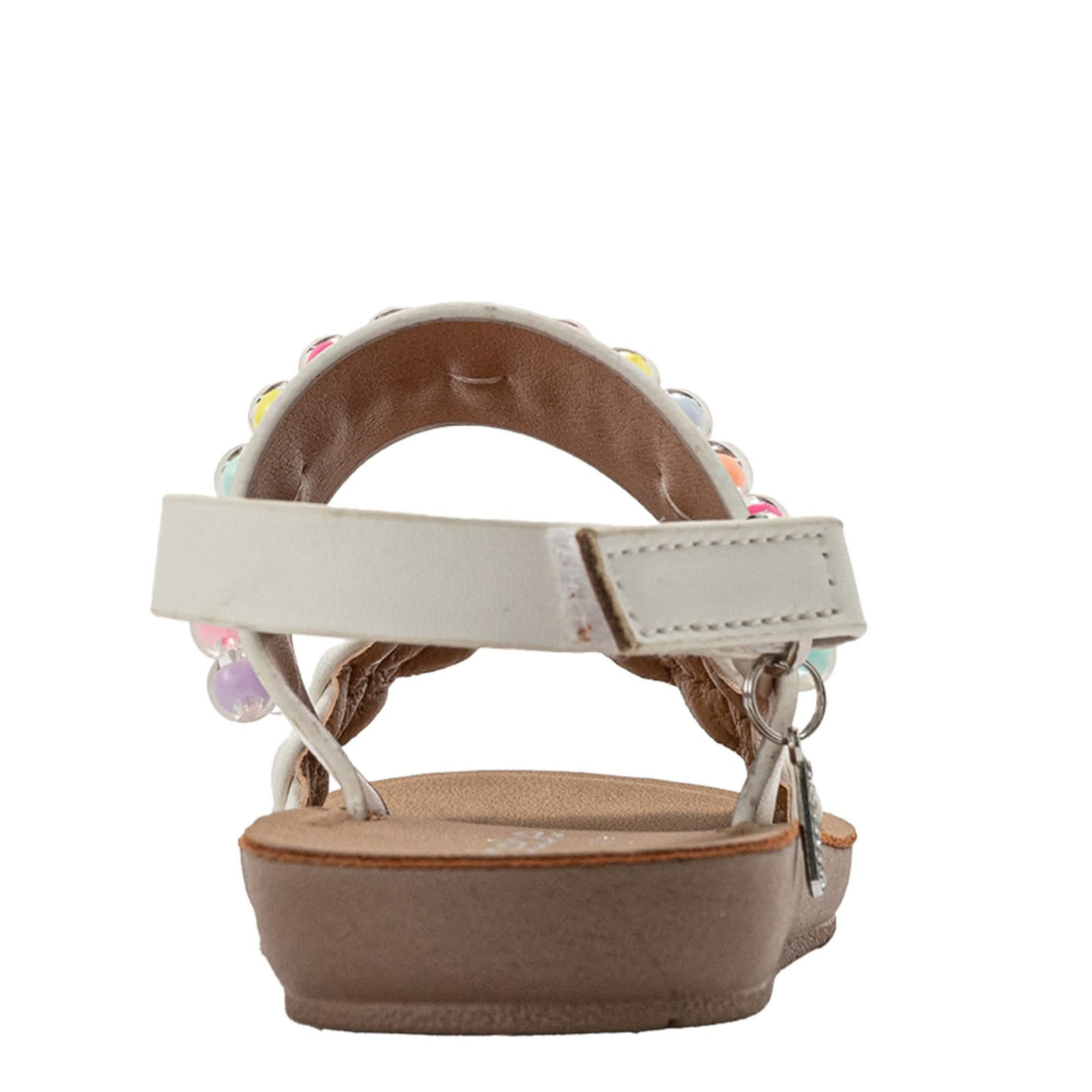 BEBE-GIRLS INFANT-TODDLER FLAT SANDAL-WHITE & FLORAL
