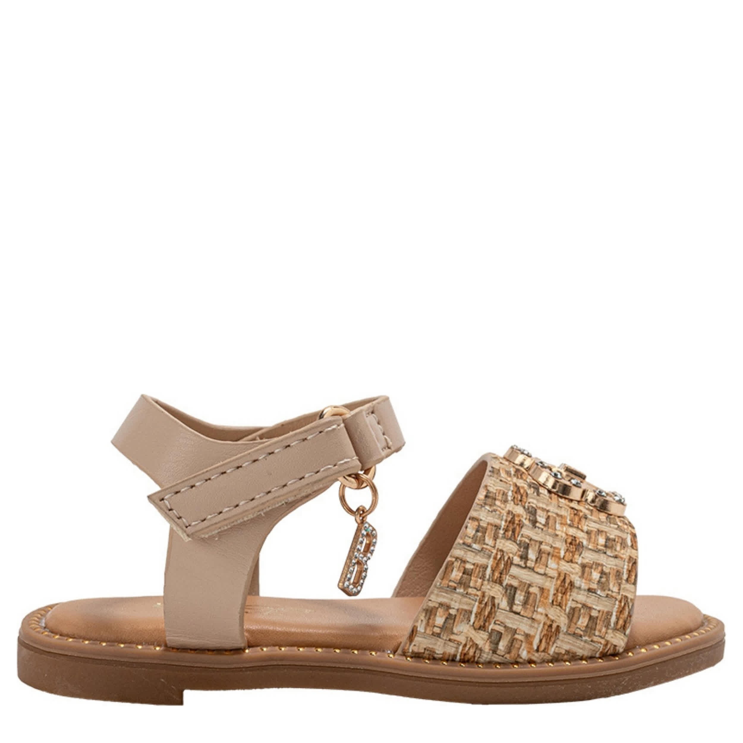 BEBE-GIRLS INFANT-TODDLER FLAT SANDAL-TAN & 