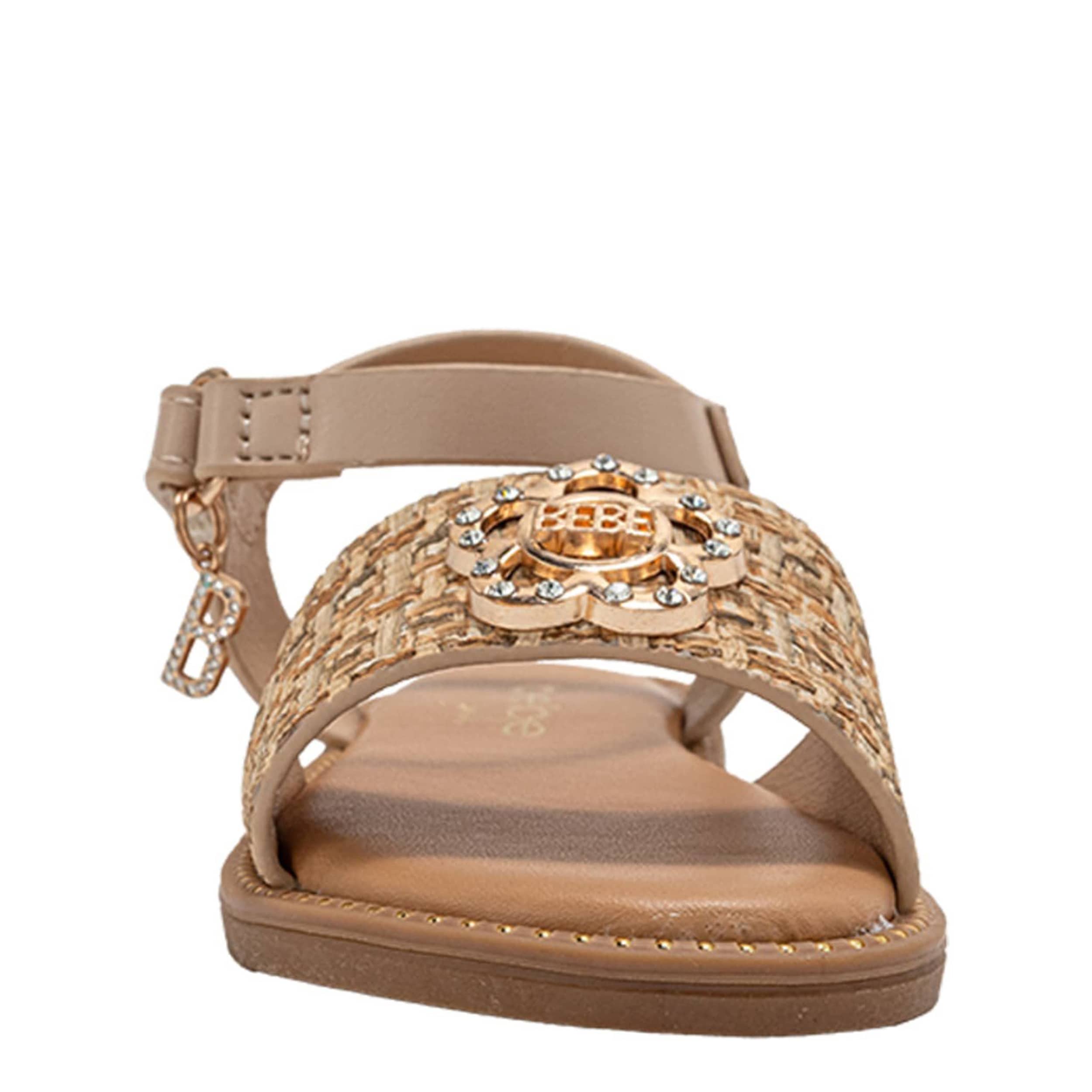 BEBE-GIRLS INFANT-TODDLER FLAT SANDAL-TAN & 