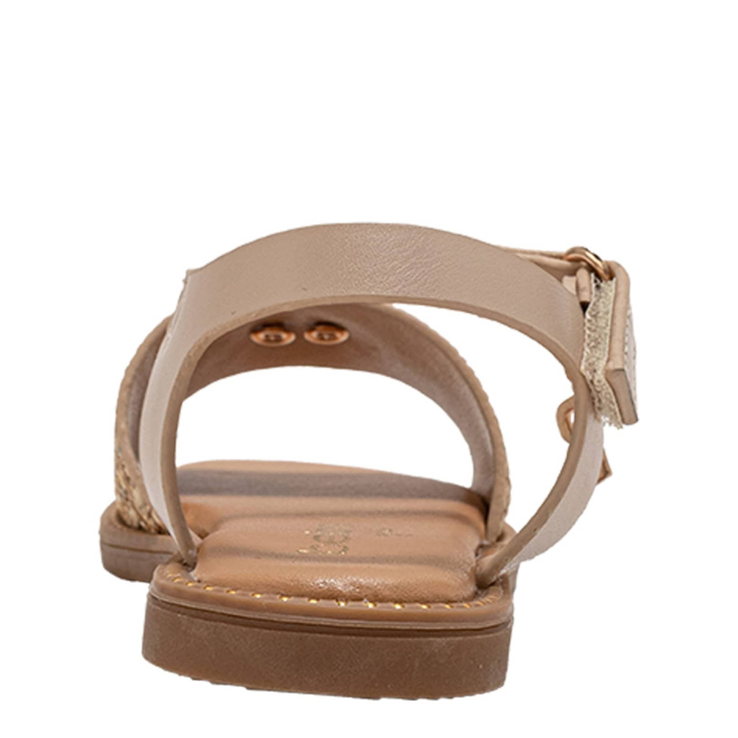 BEBE-GIRLS INFANT-TODDLER FLAT SANDAL-TAN & 