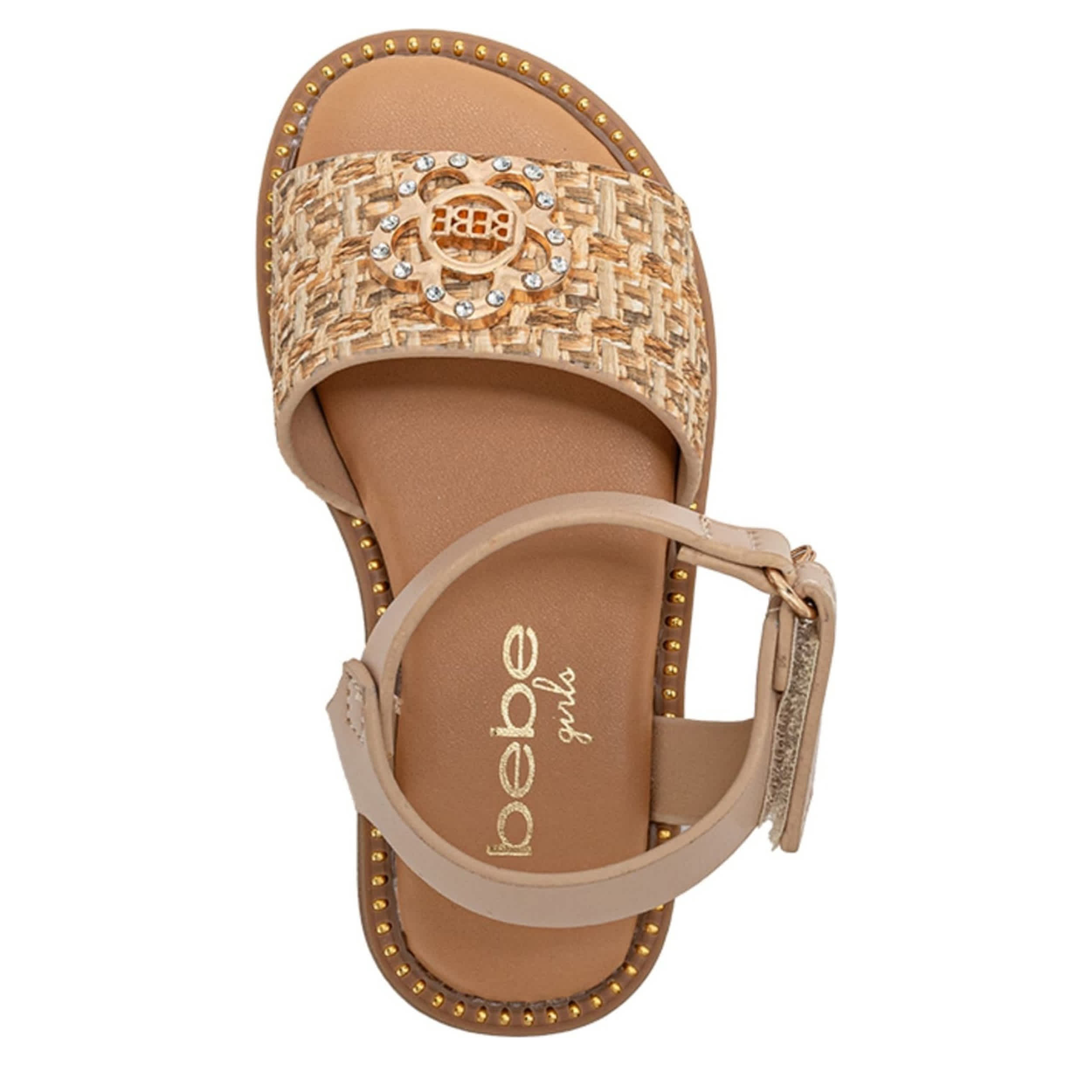 BEBE-GIRLS INFANT-TODDLER FLAT SANDAL-TAN & 
