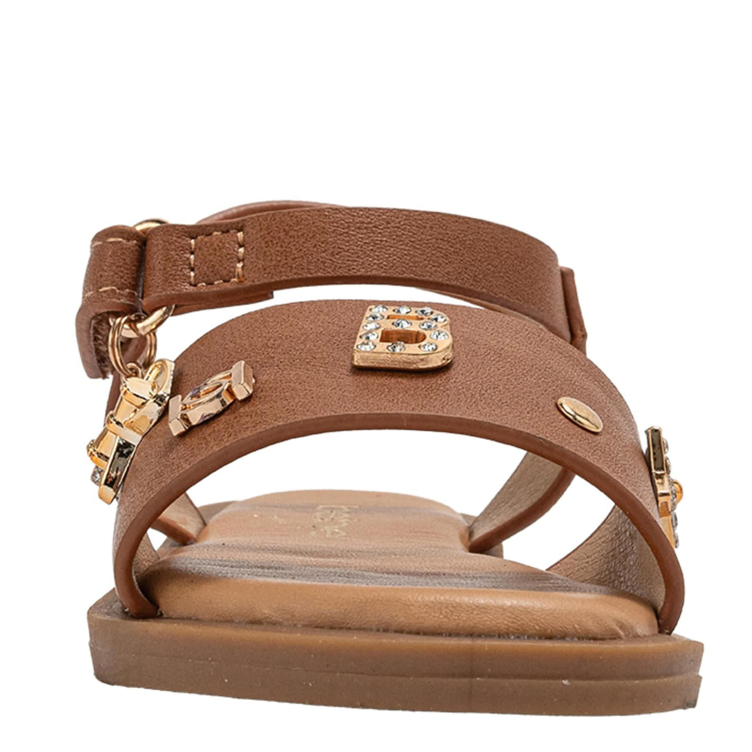 BEBE-GIRLS INFANT-TODDLER FLAT SANDAL-COGNAC & 