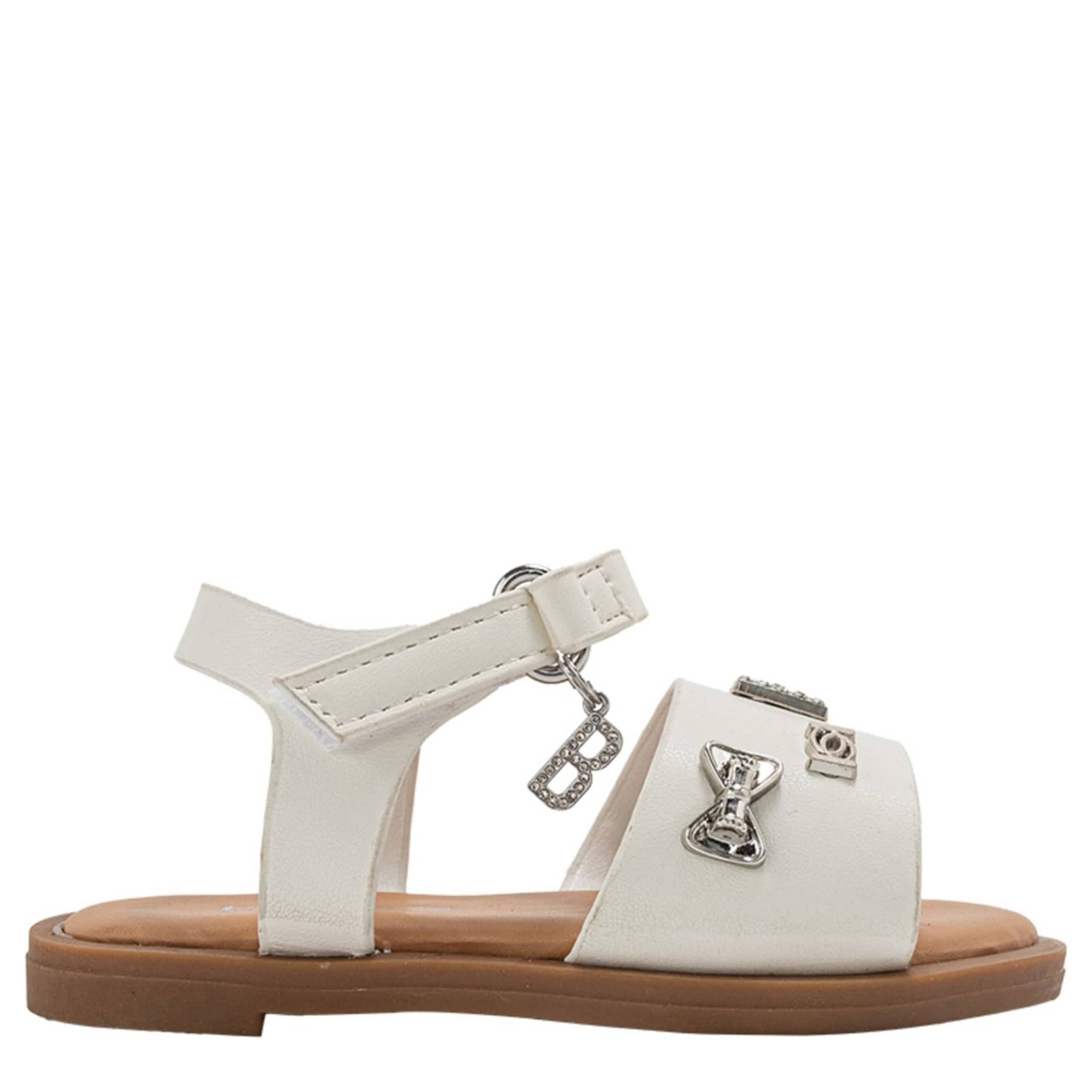 BEBE-GIRLS INFANT-TODDLER FLAT SANDAL-WHITE & 