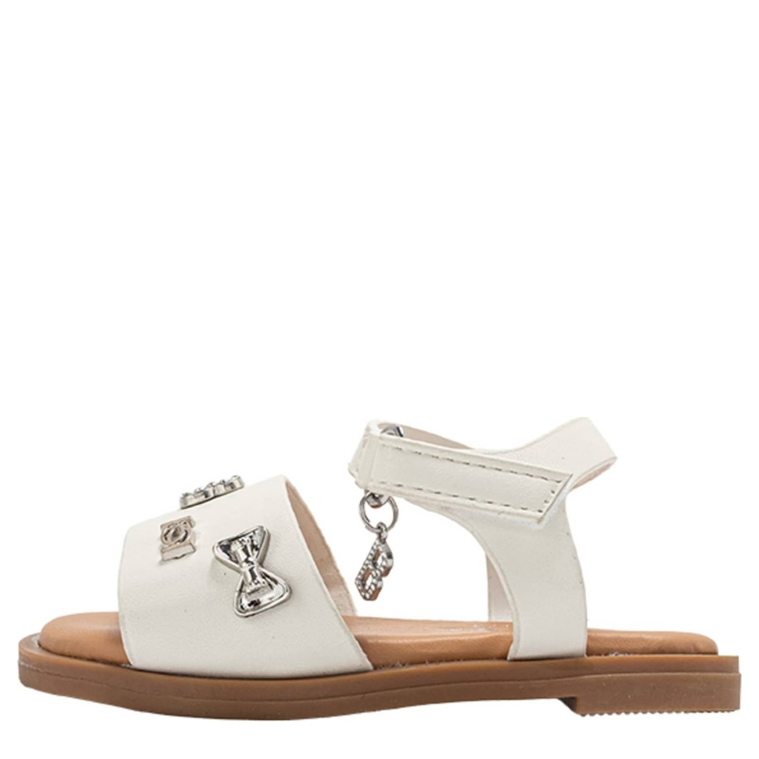 BEBE-GIRLS INFANT-TODDLER FLAT SANDAL-WHITE & 