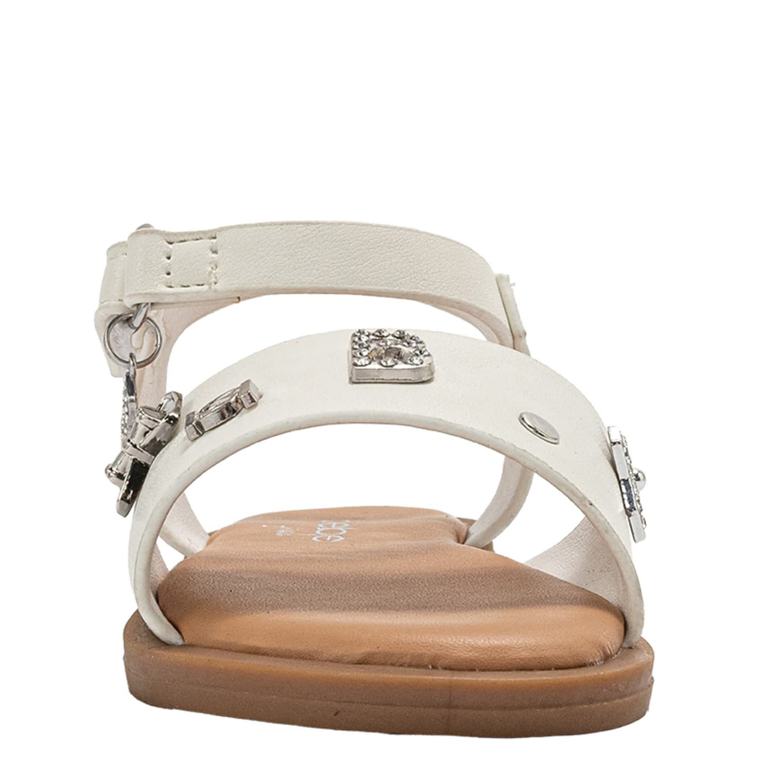 BEBE-GIRLS INFANT-TODDLER FLAT SANDAL-WHITE & 