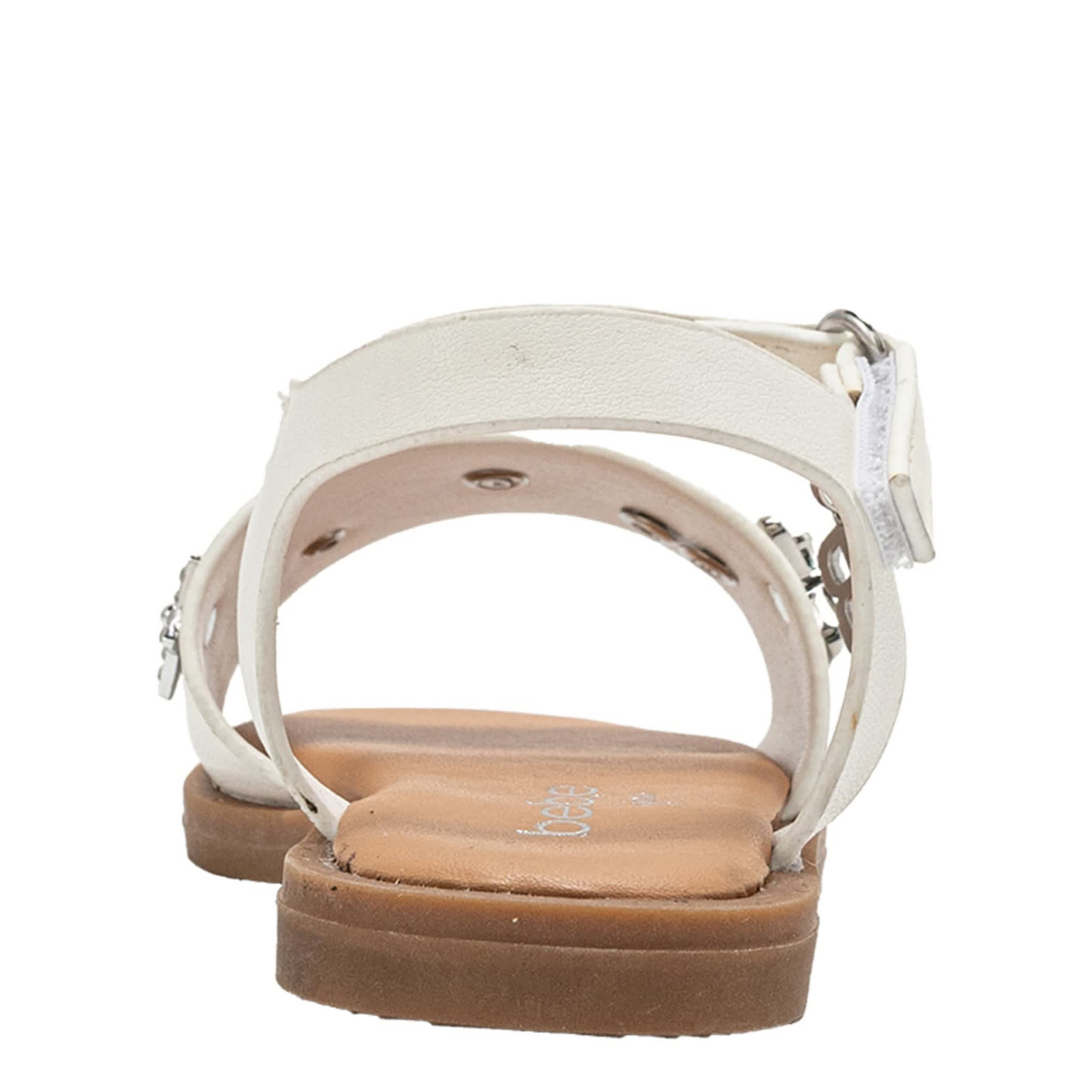 BEBE-GIRLS INFANT-TODDLER FLAT SANDAL-WHITE & 