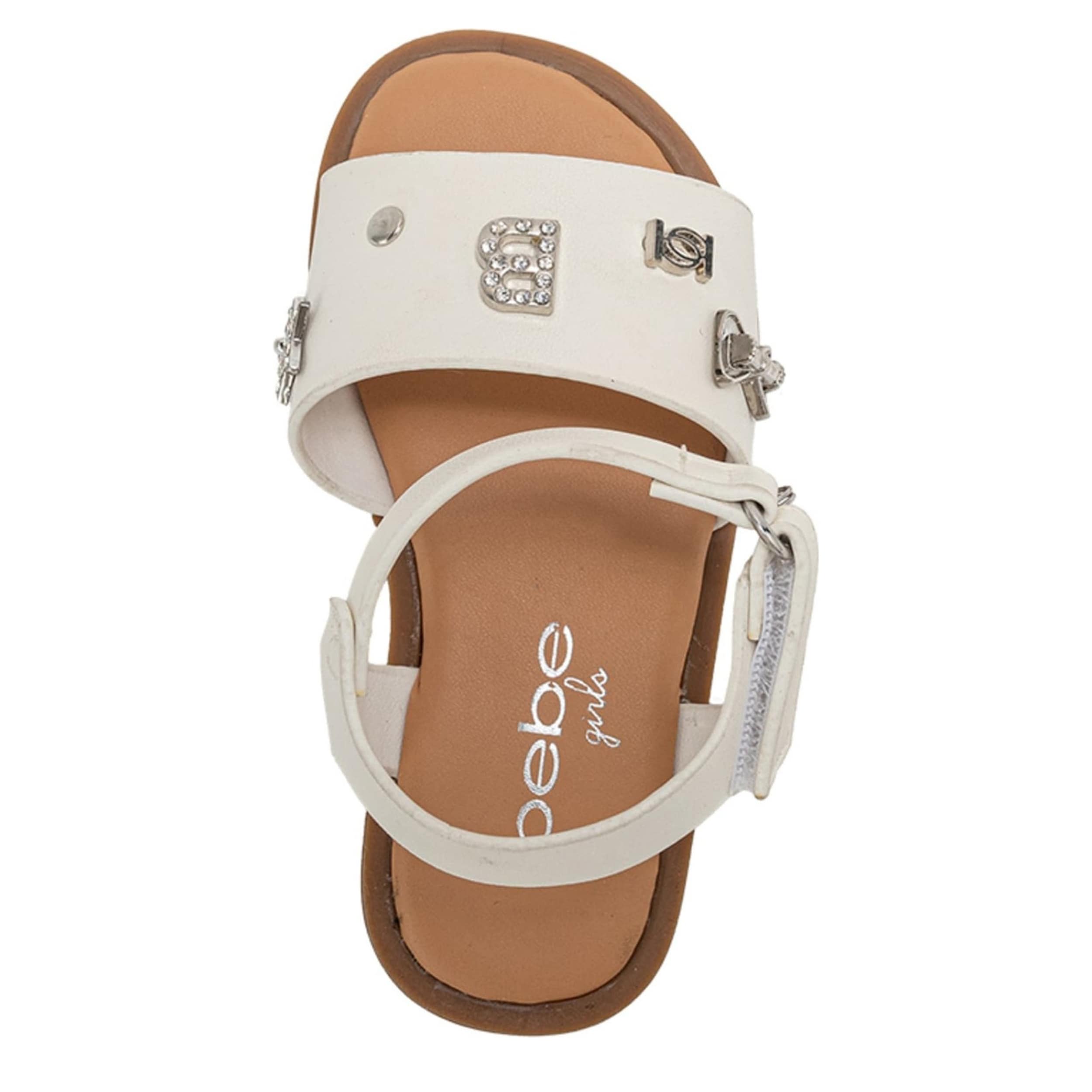 BEBE-GIRLS INFANT-TODDLER FLAT SANDAL-WHITE & 
