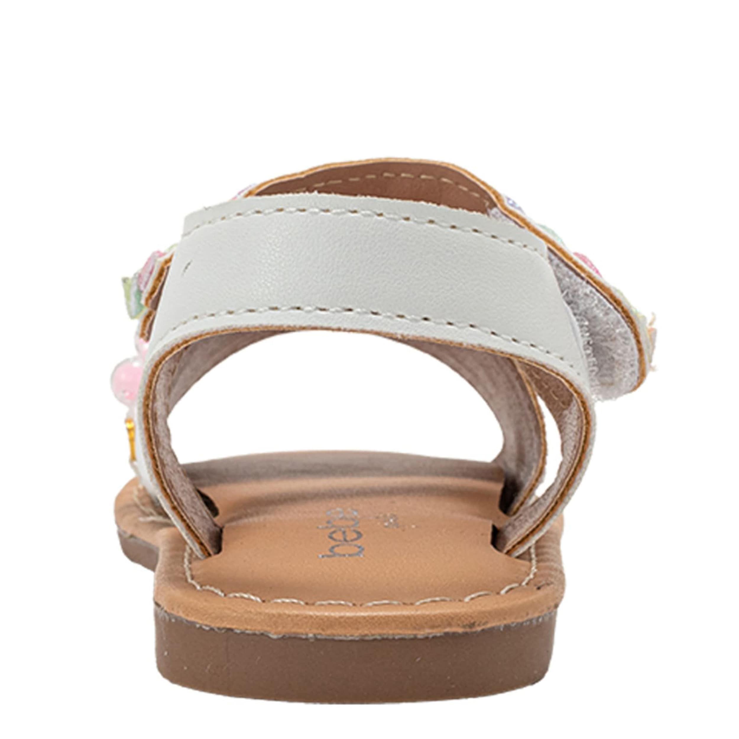 BEBE-GIRLS INFANT-TODDLER FLAT SANDAL-WHITE & 