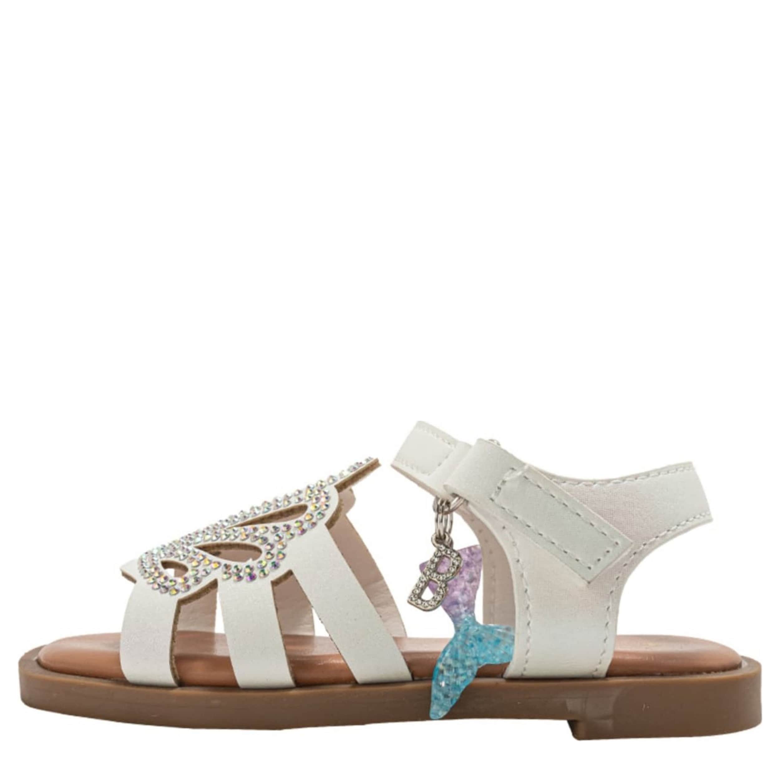 BEBE-GIRLS INFANT-TODDLER FLAT SANDAL-WHITE & 