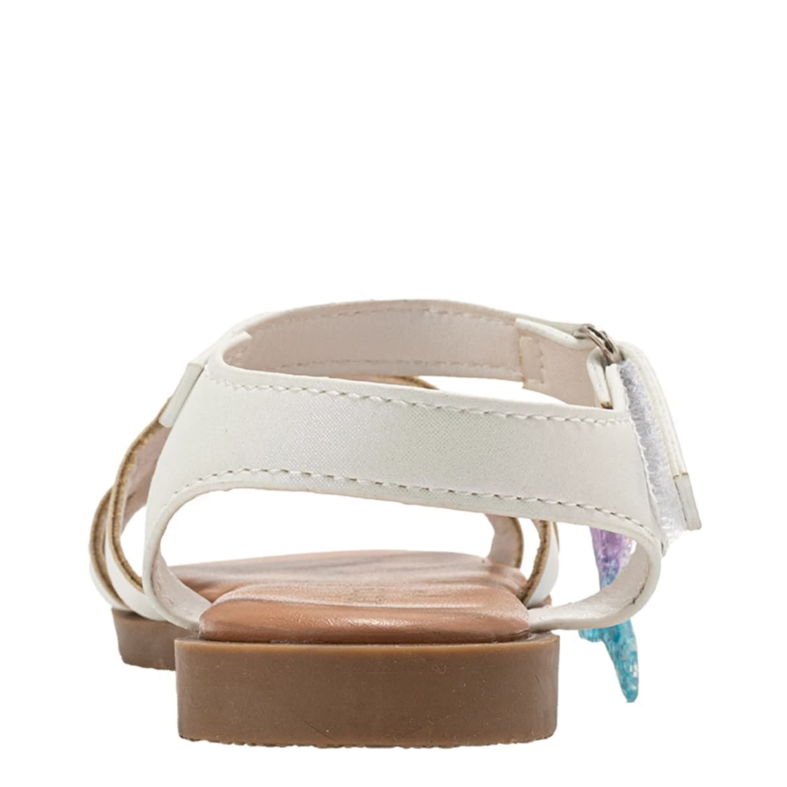 BEBE-GIRLS INFANT-TODDLER FLAT SANDAL-WHITE & 