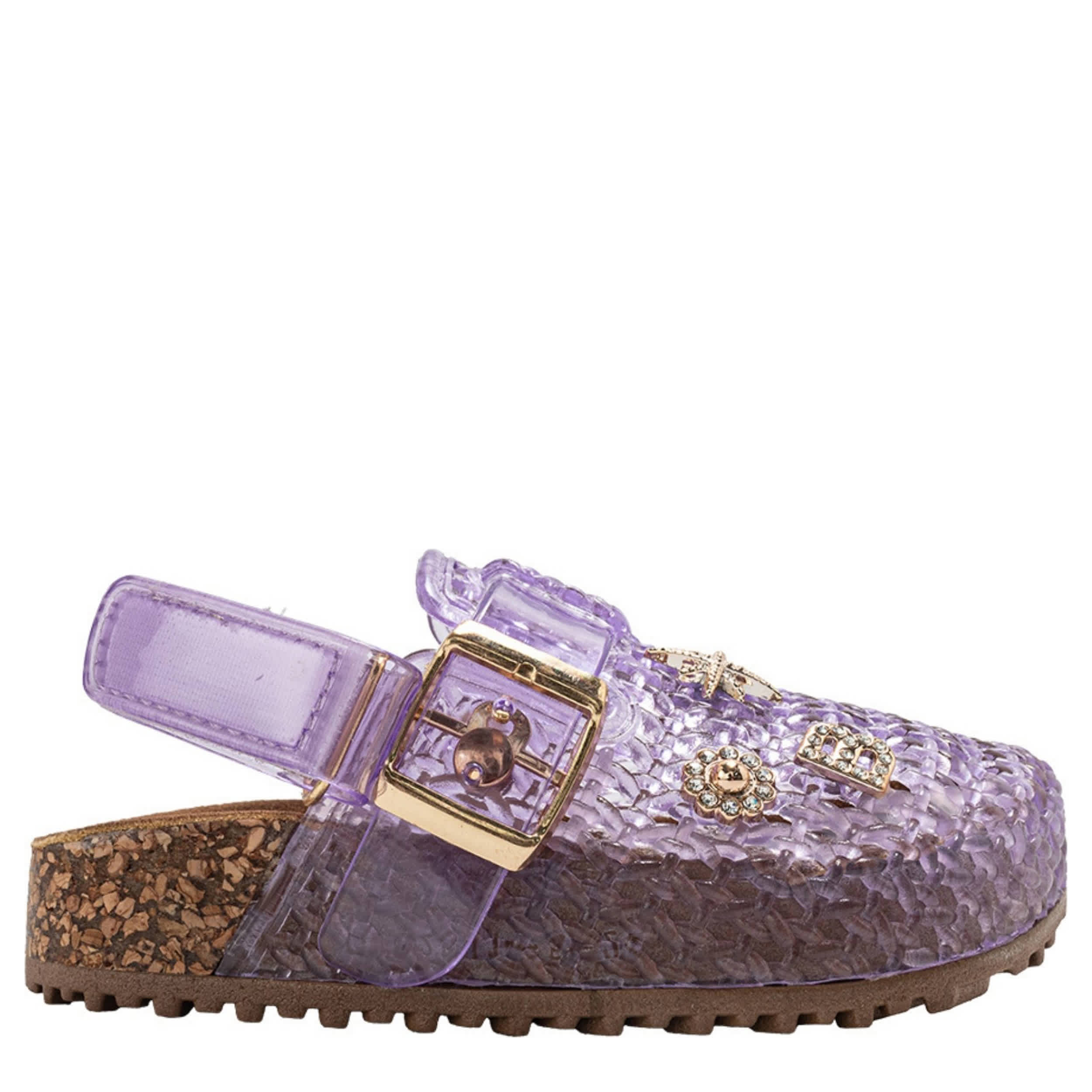 BEBE-GIRLS INFANT-TODDLER JELLY CLOG-PURPLE & 