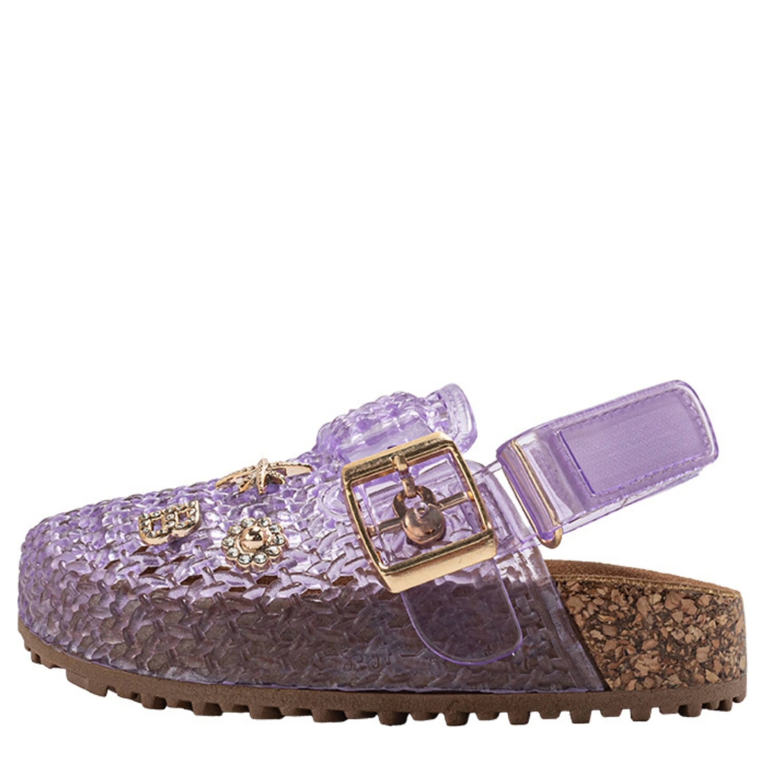 BEBE-GIRLS INFANT-TODDLER JELLY CLOG-PURPLE & 