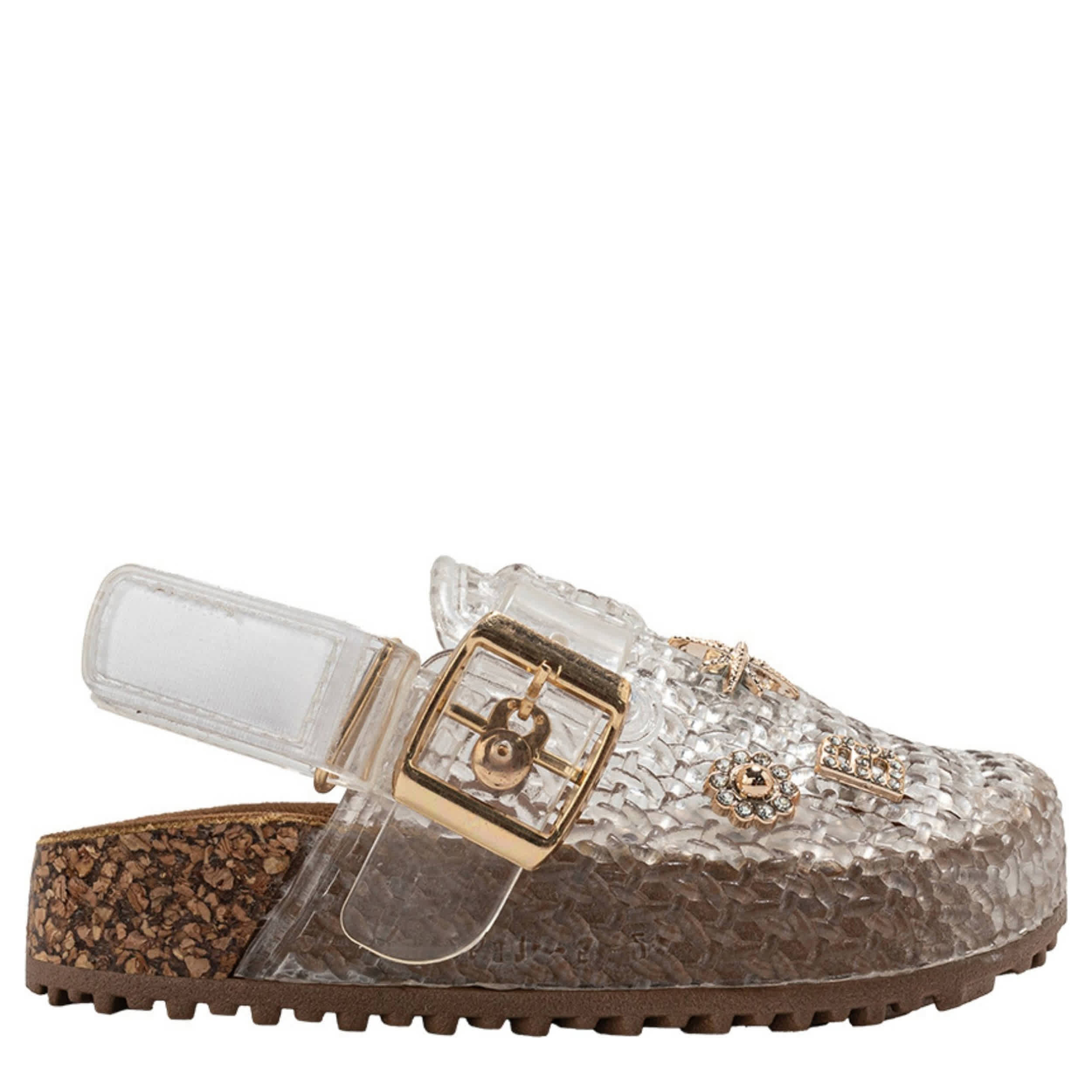 BEBE-GIRLS INFANT-TODDLER JELLY CLOG-CLEAR & 