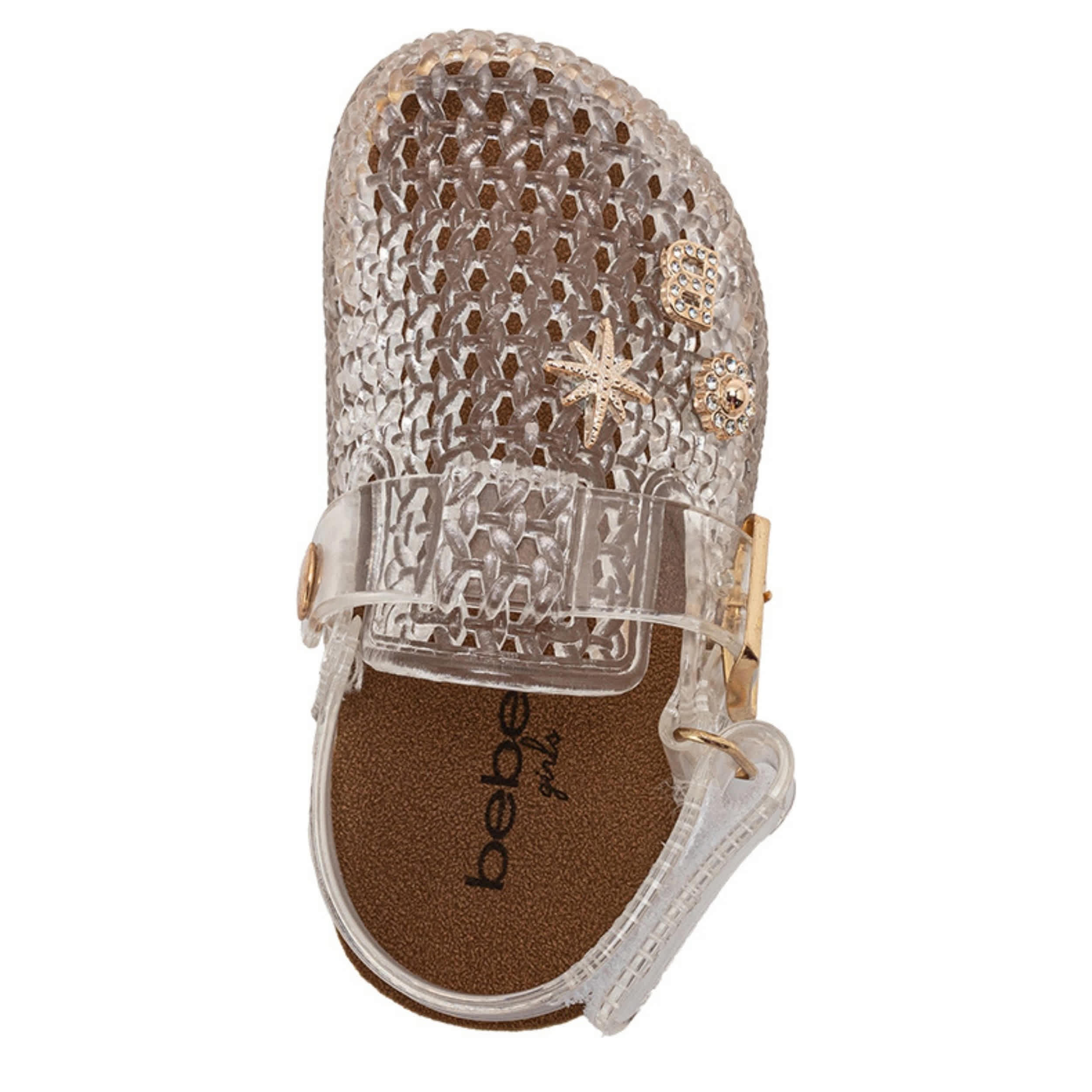 BEBE-GIRLS INFANT-TODDLER JELLY CLOG-CLEAR & 
