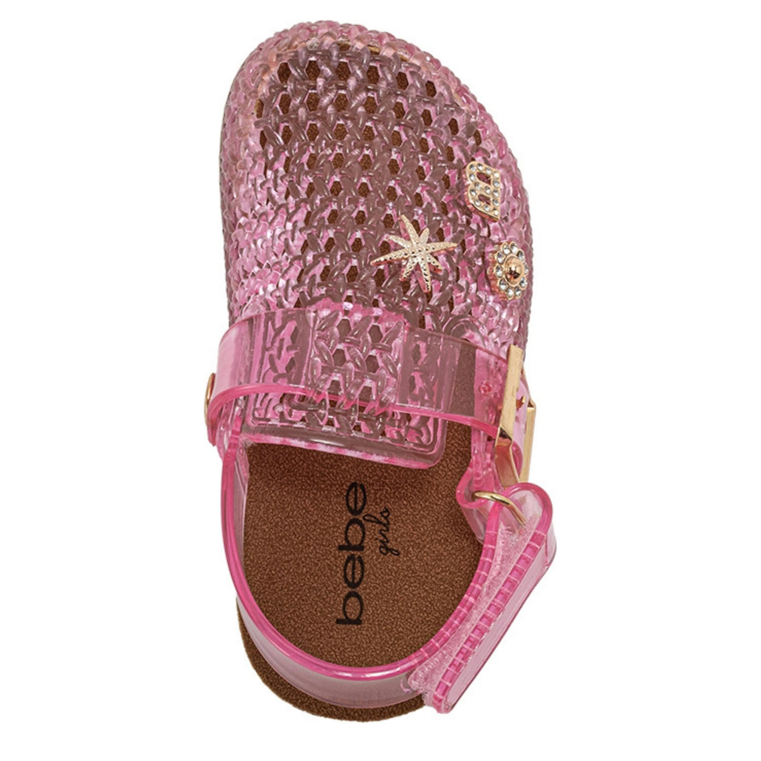 BEBE-GIRLS INFANT-TODDLER JELLY CLOG-PINK & CLEAR
