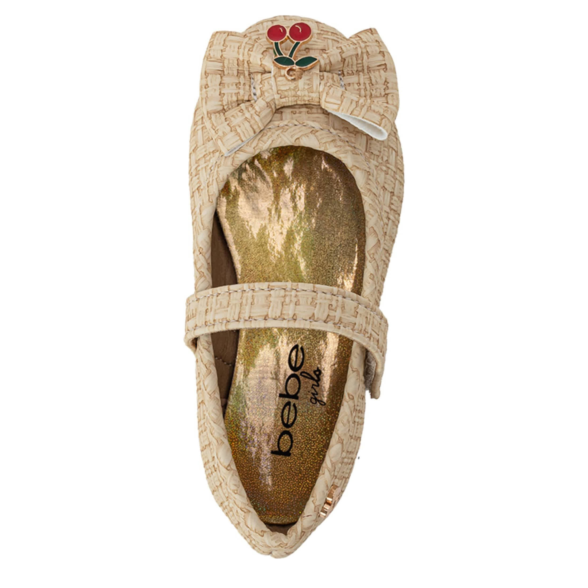 BEBE-GIRLS INFANT-TODDLER BALLET FLATE SHOE-TAN & 