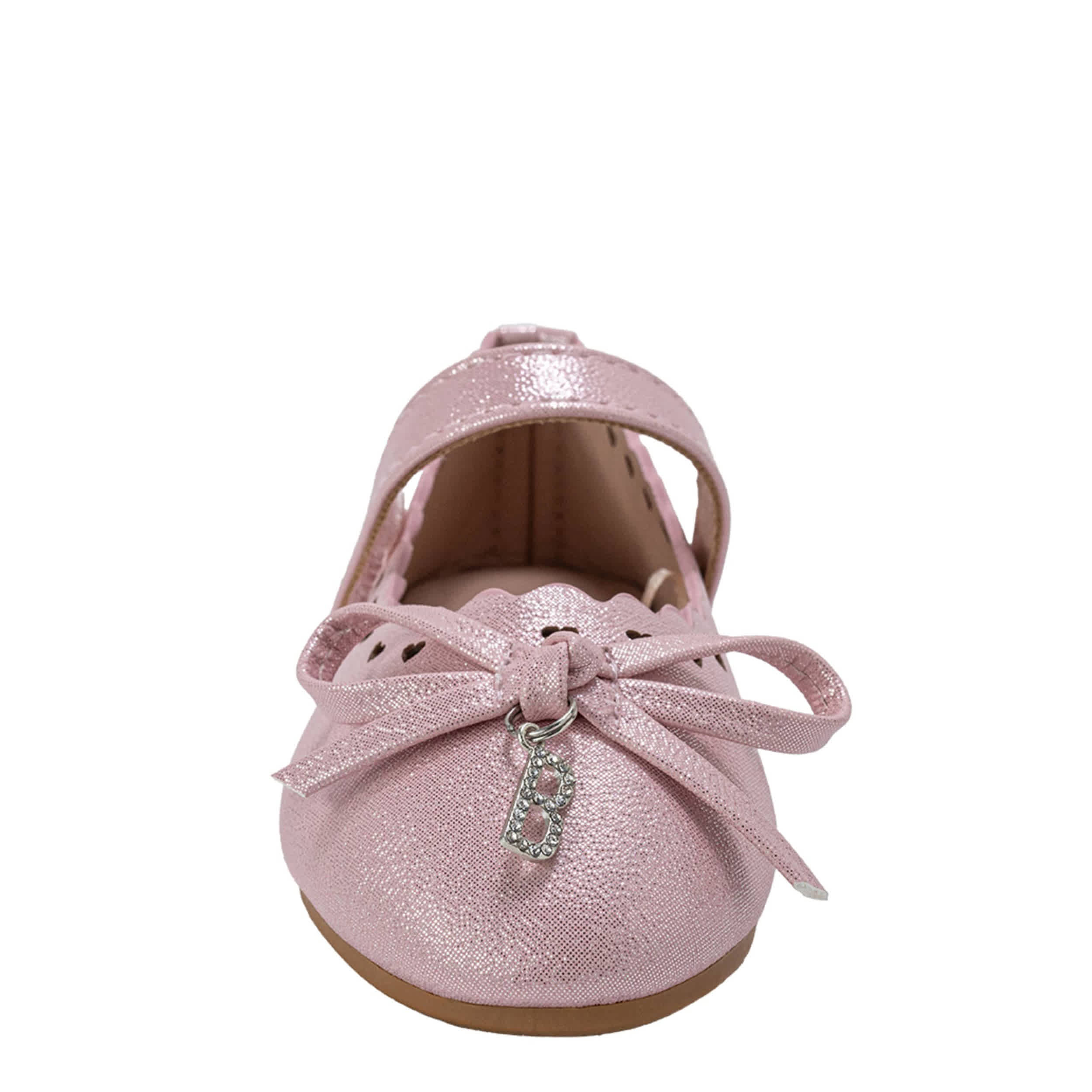 BEBE-GIRLS INFANT-TODDLER BALLET FLATE SHOE-PALE PINK & 