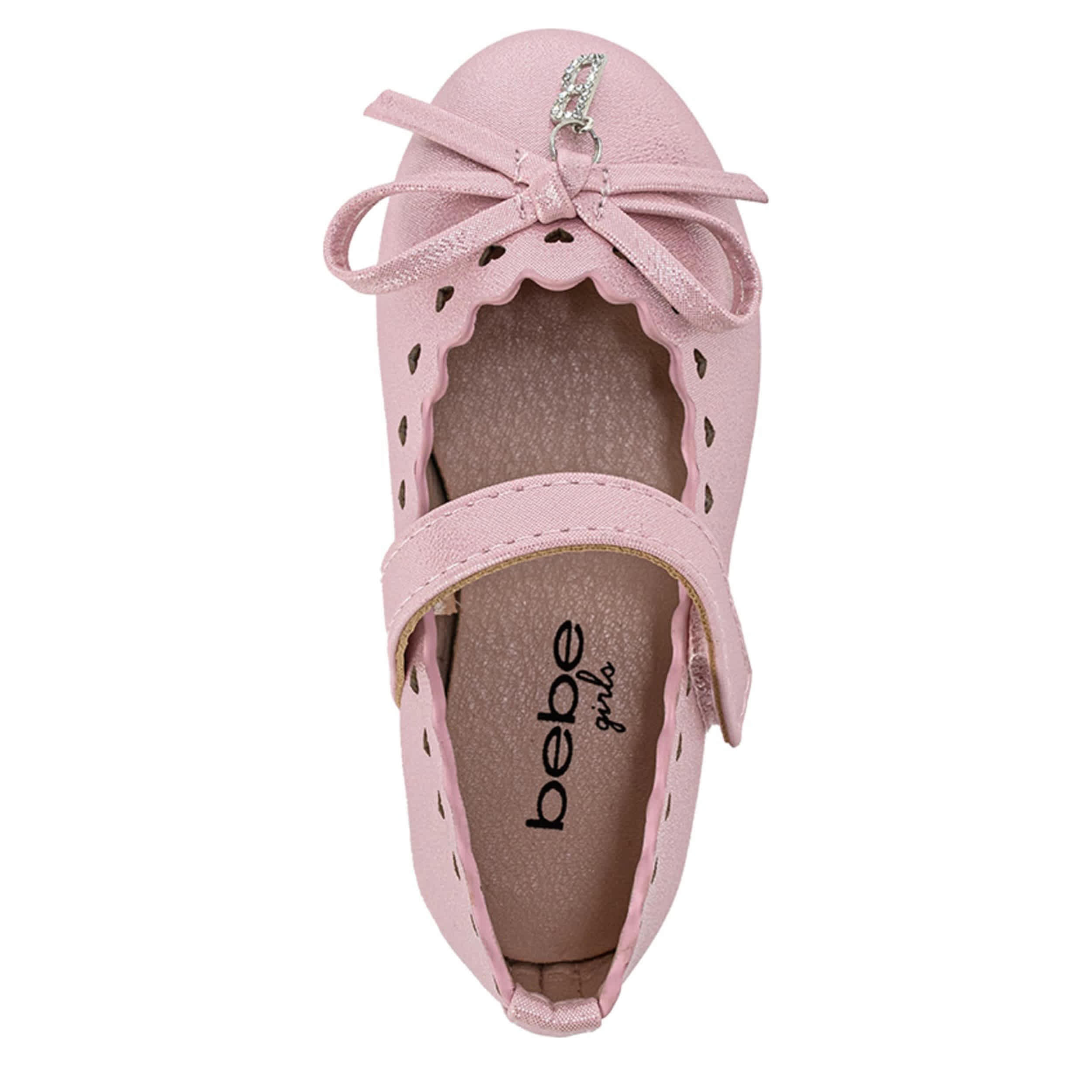 BEBE-GIRLS INFANT-TODDLER BALLET FLATE SHOE-PALE PINK & 