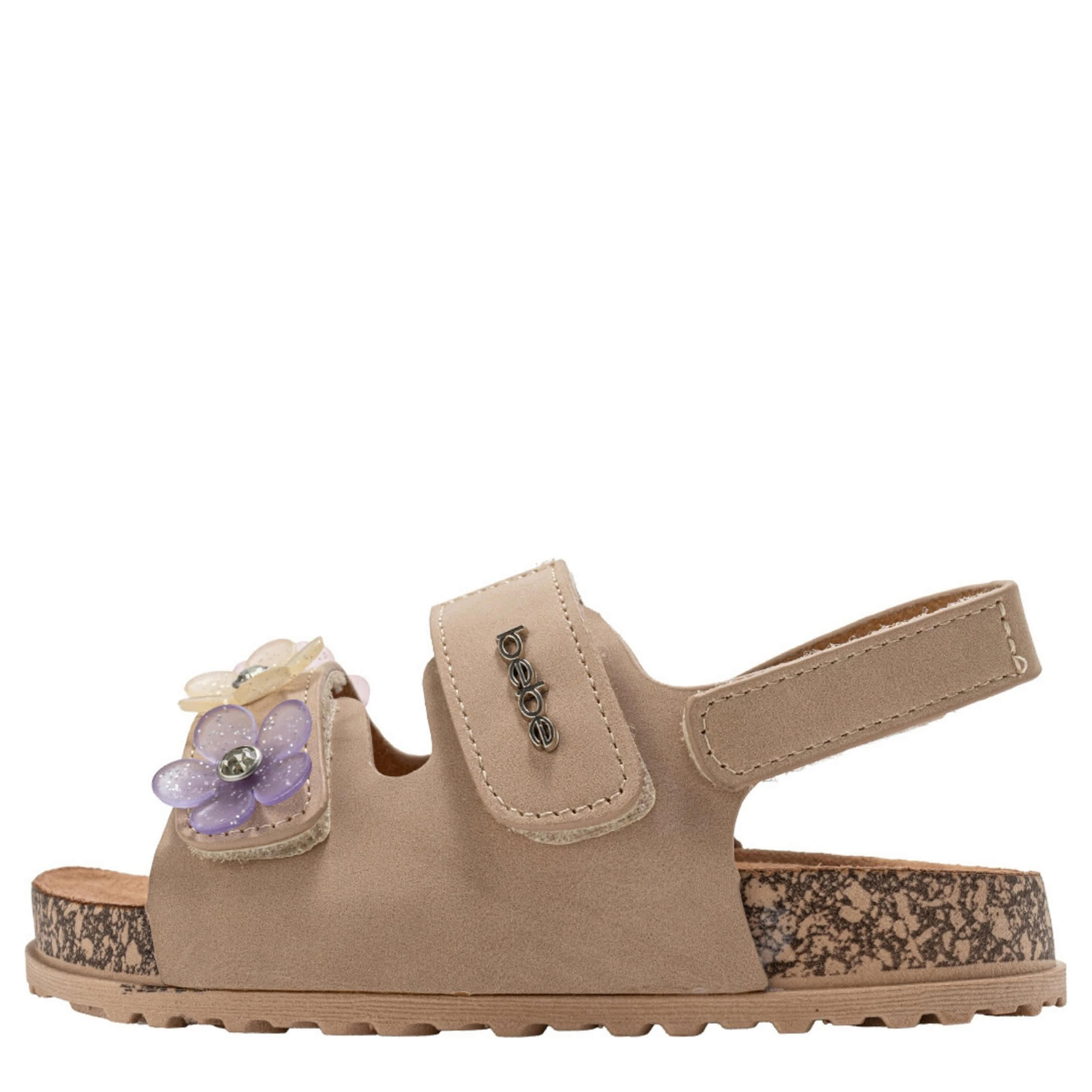 BEBE-GIRLS LITTLE-BIG KID FOOTBED SANDAL-TAN & 
