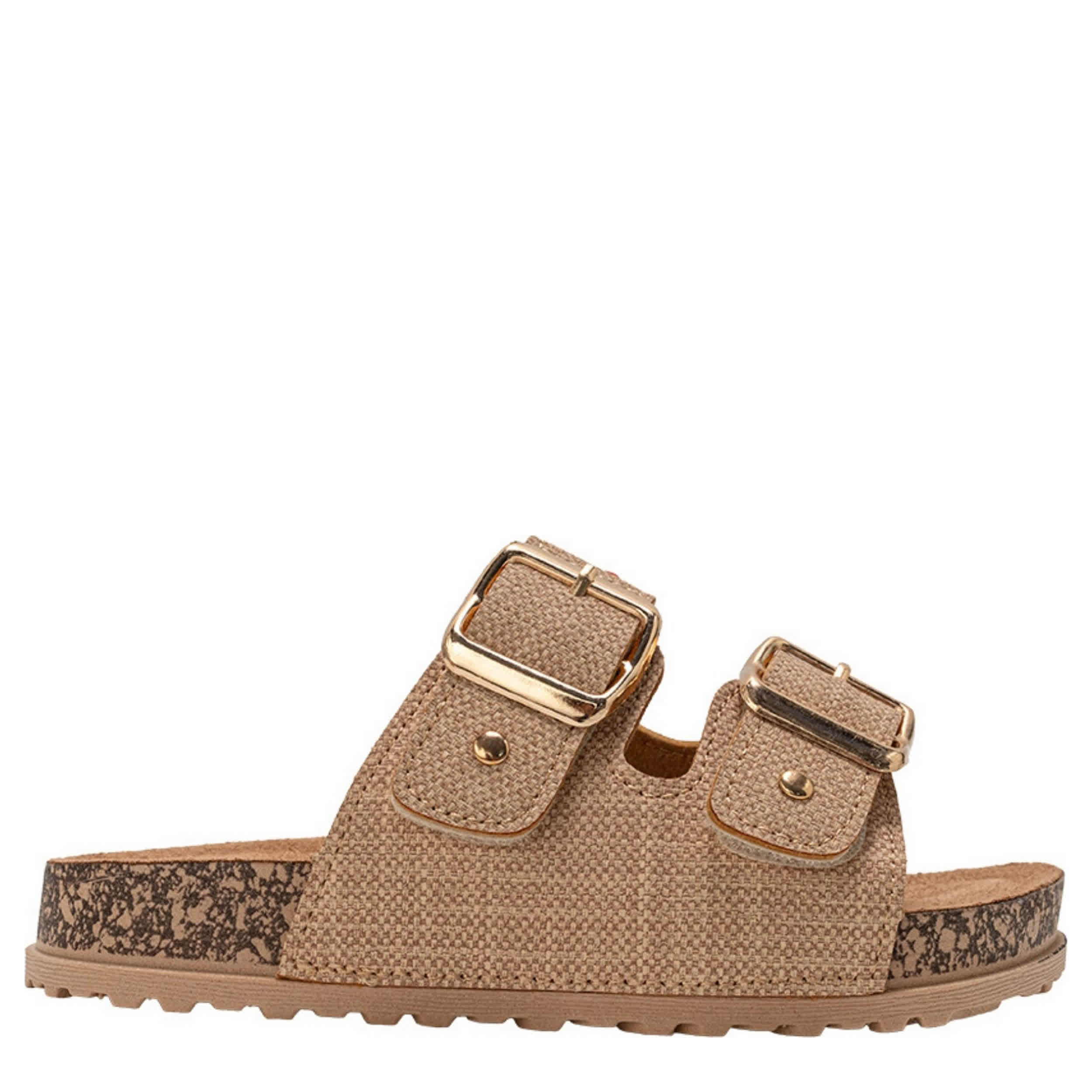 BEBE-GIRLS LITTLE-BIG KID FOOTBED SANDAL-TAN & 