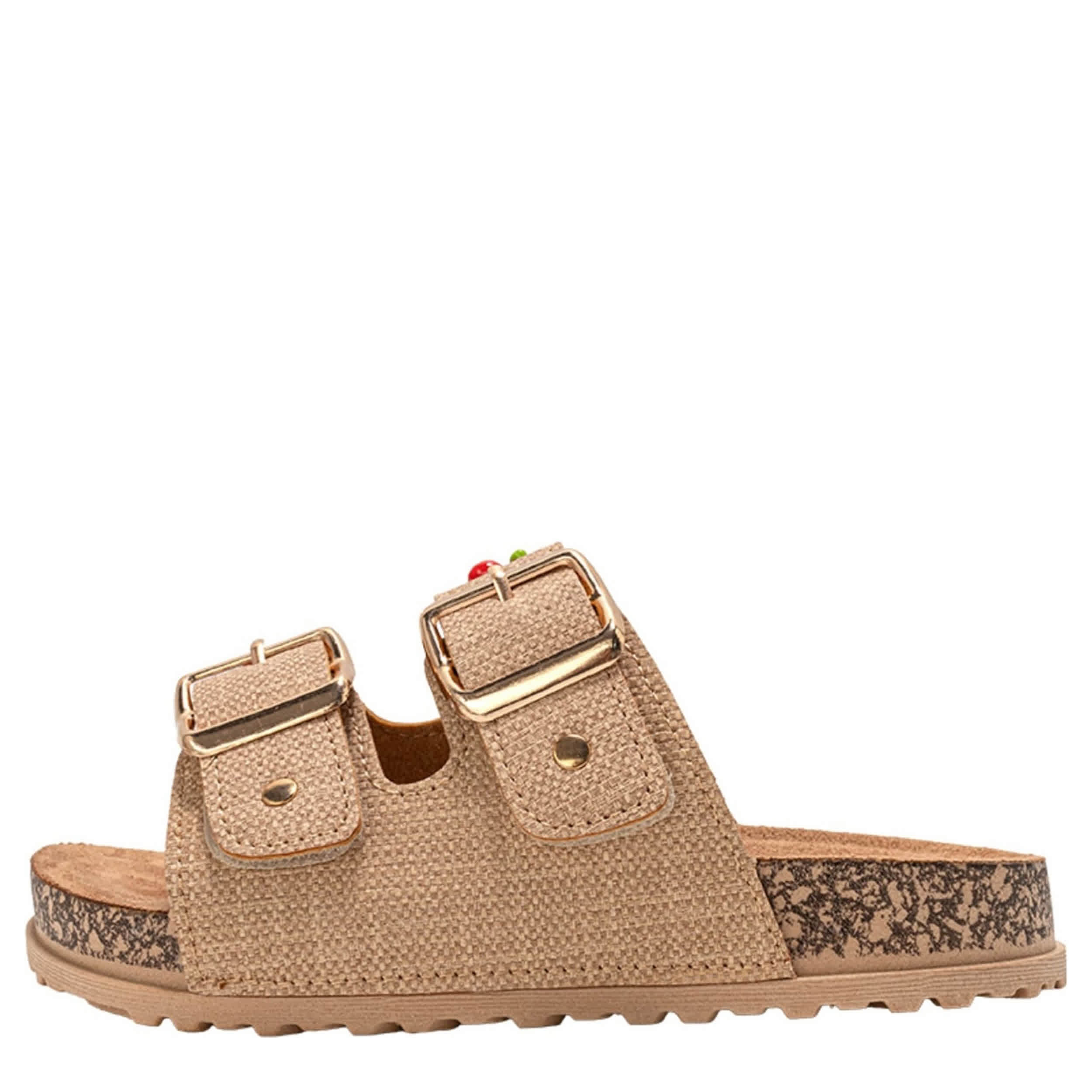 BEBE-GIRLS LITTLE-BIG KID FOOTBED SANDAL-TAN & 