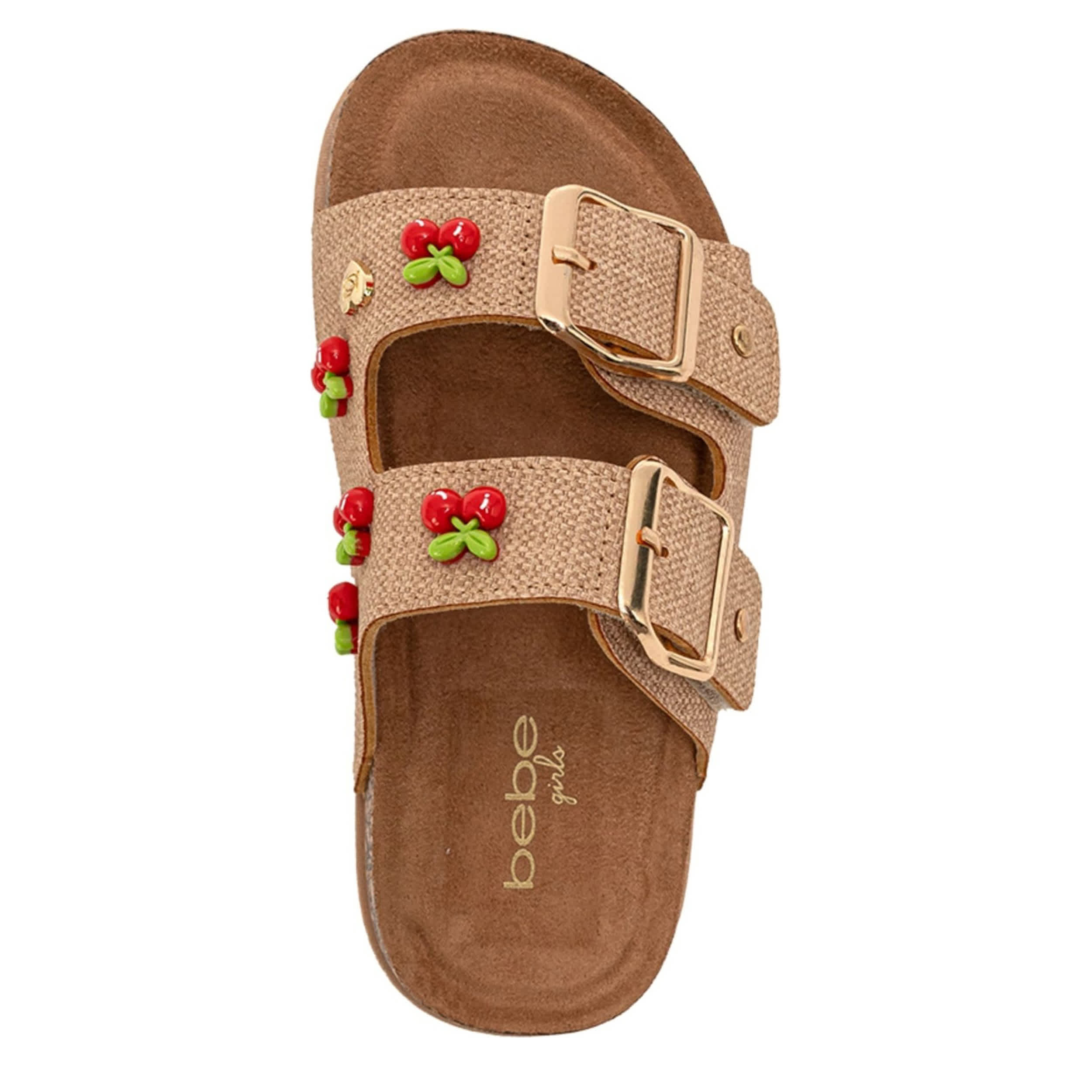 BEBE-GIRLS LITTLE-BIG KID FOOTBED SANDAL-TAN & 