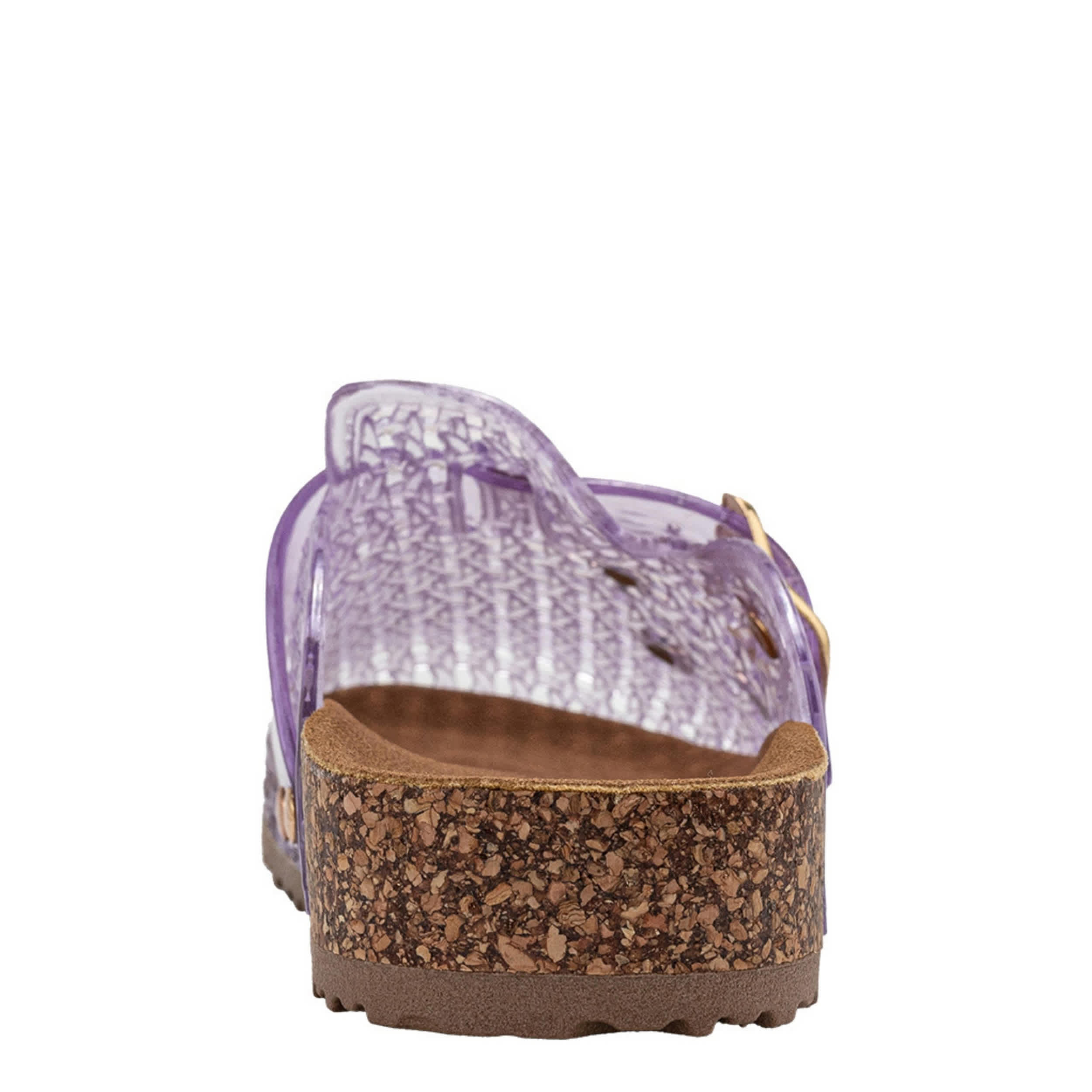 BEBE-GIRLS LITTLE-BIG KID JELLY CLOG-PURPLE & CLEAR