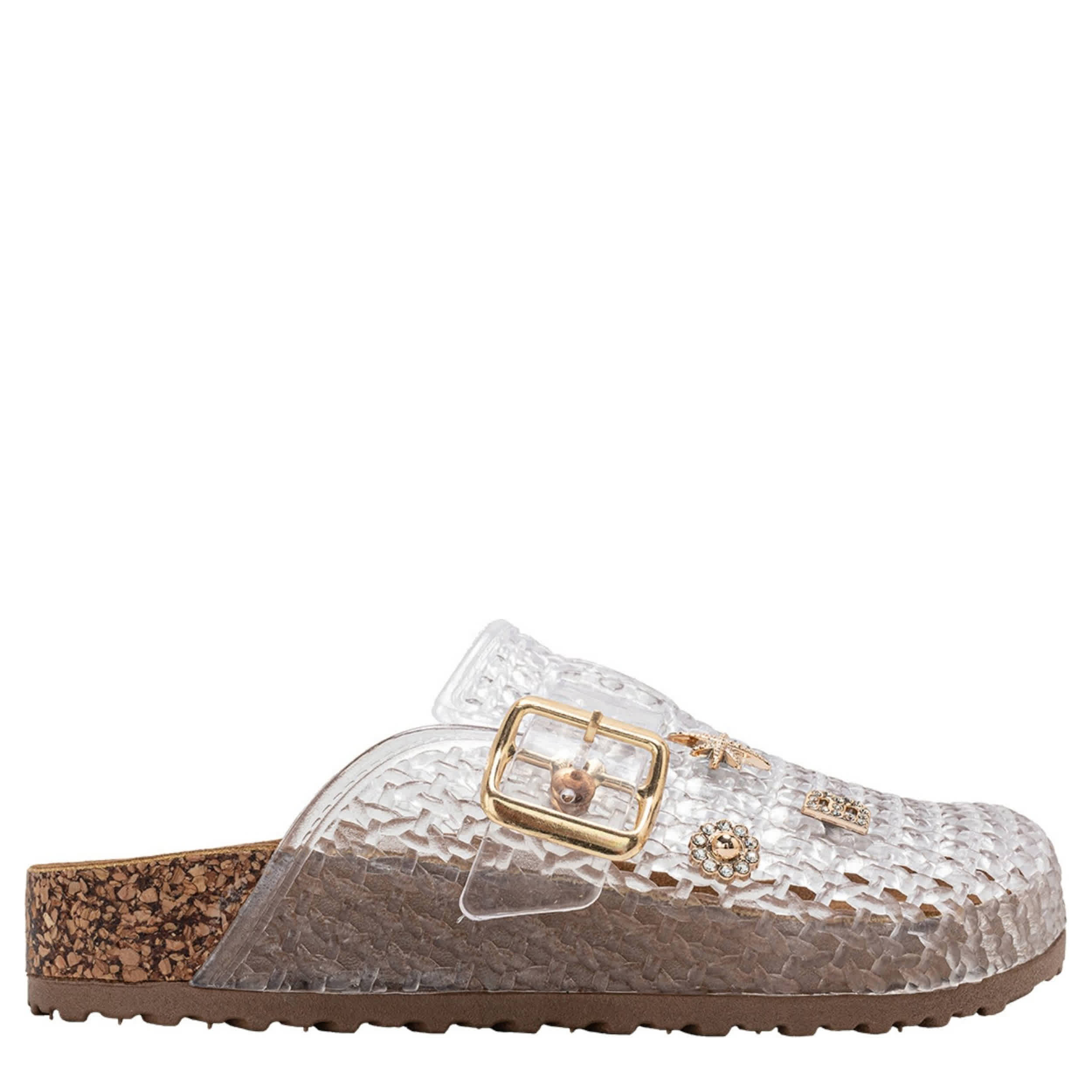 BEBE-GIRLS LITTLE-BIG KID JELLY CLOG-CLEAR & 