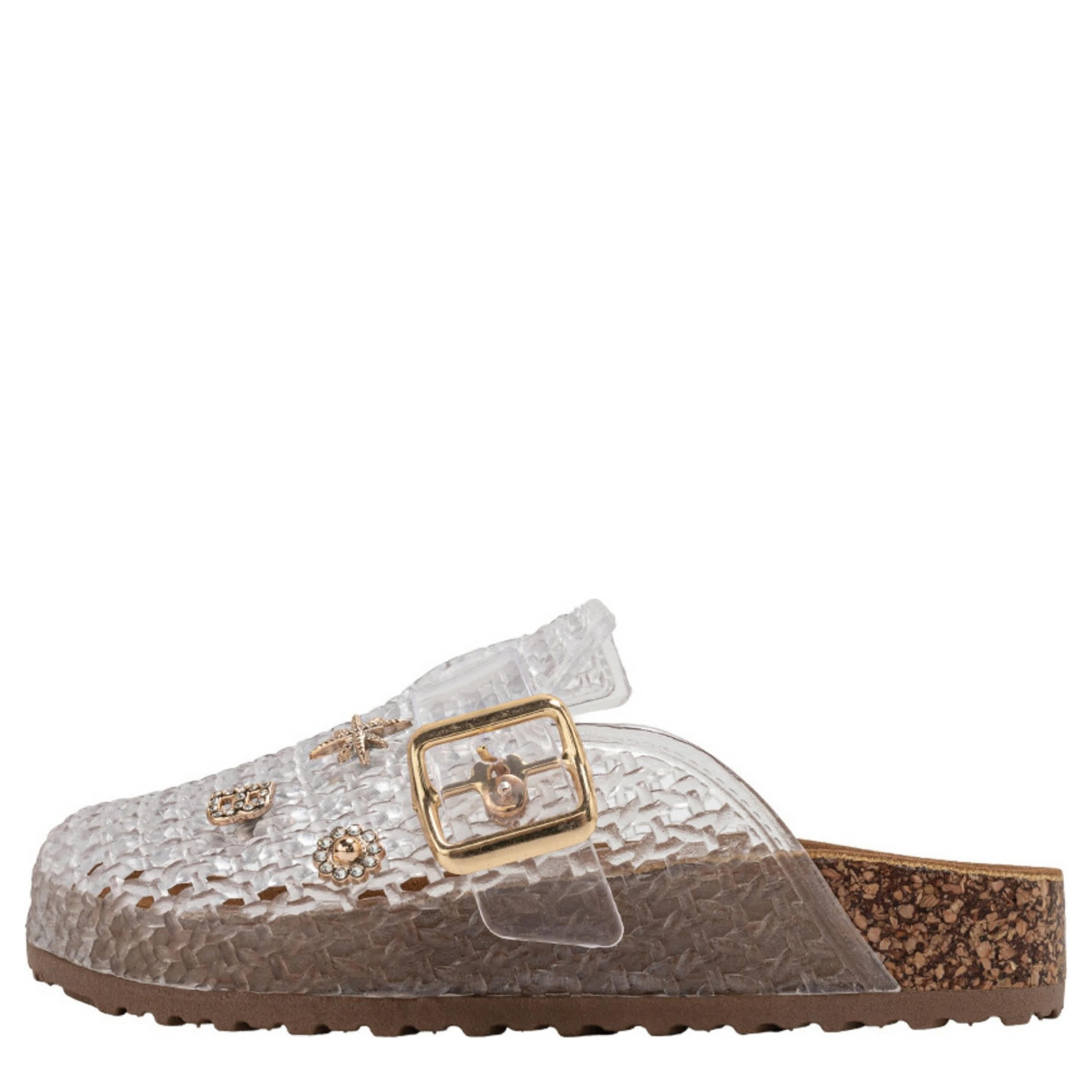 BEBE-GIRLS LITTLE-BIG KID JELLY CLOG-CLEAR & 