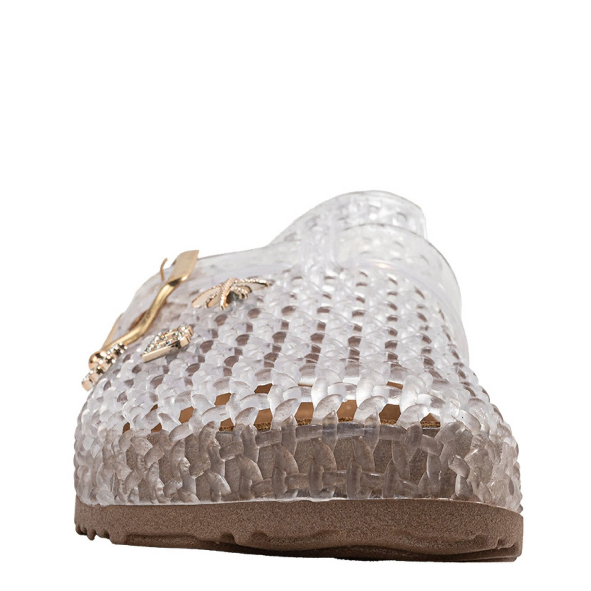 BEBE-GIRLS LITTLE-BIG KID JELLY CLOG-CLEAR & 