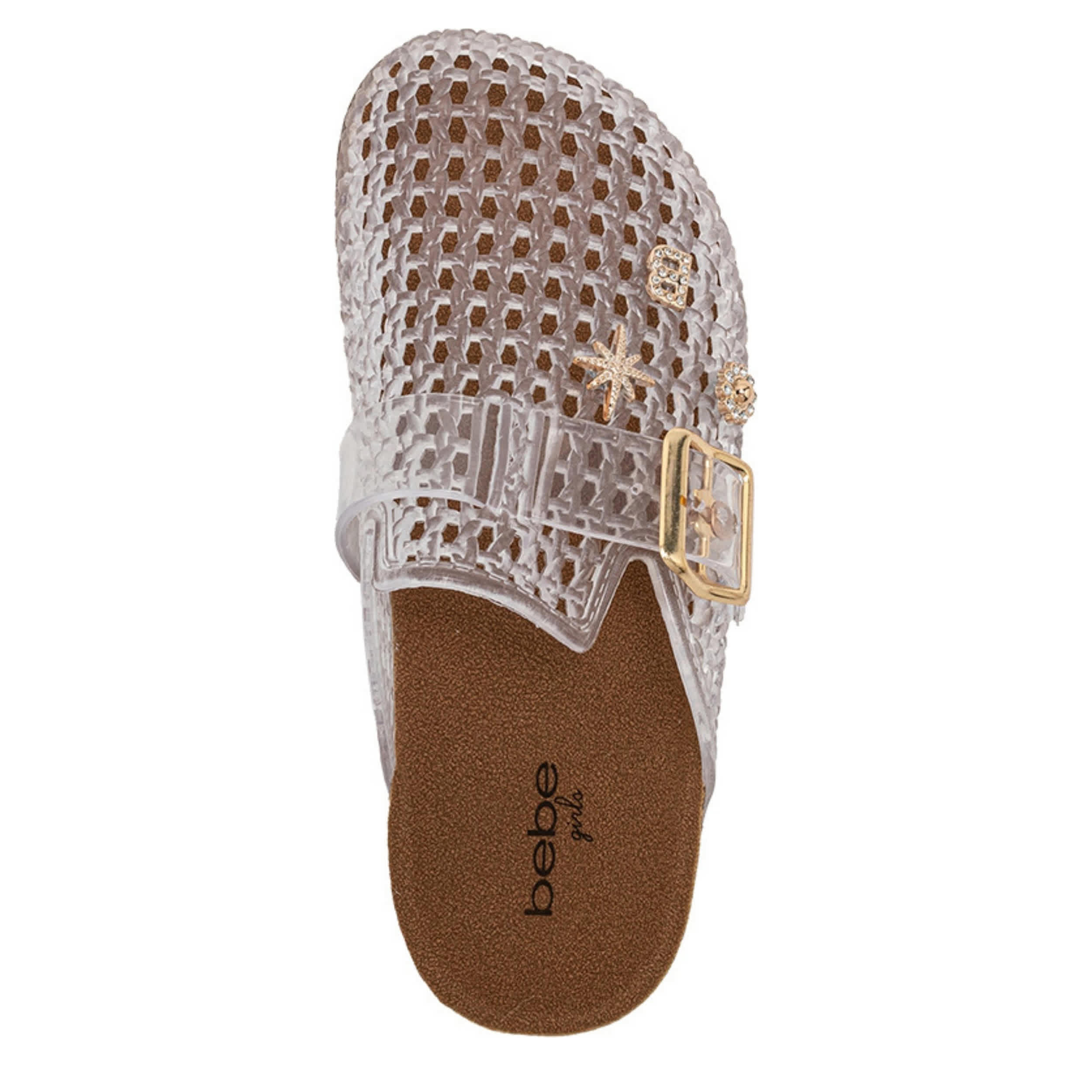 BEBE-GIRLS LITTLE-BIG KID JELLY CLOG-CLEAR & 