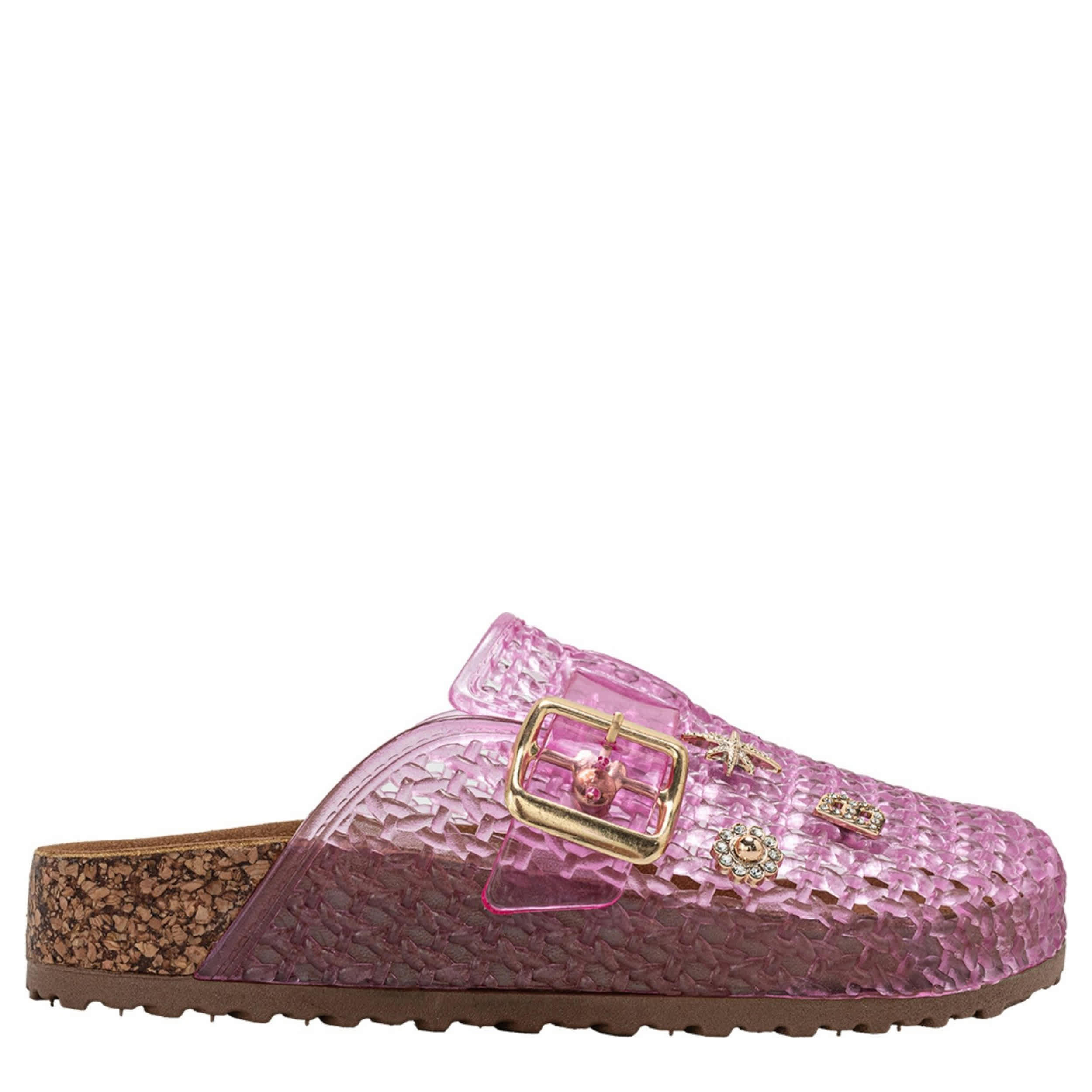 BEBE-GIRLS LITTLE-BIG KID JELLY CLOG-PINK & CLEAR