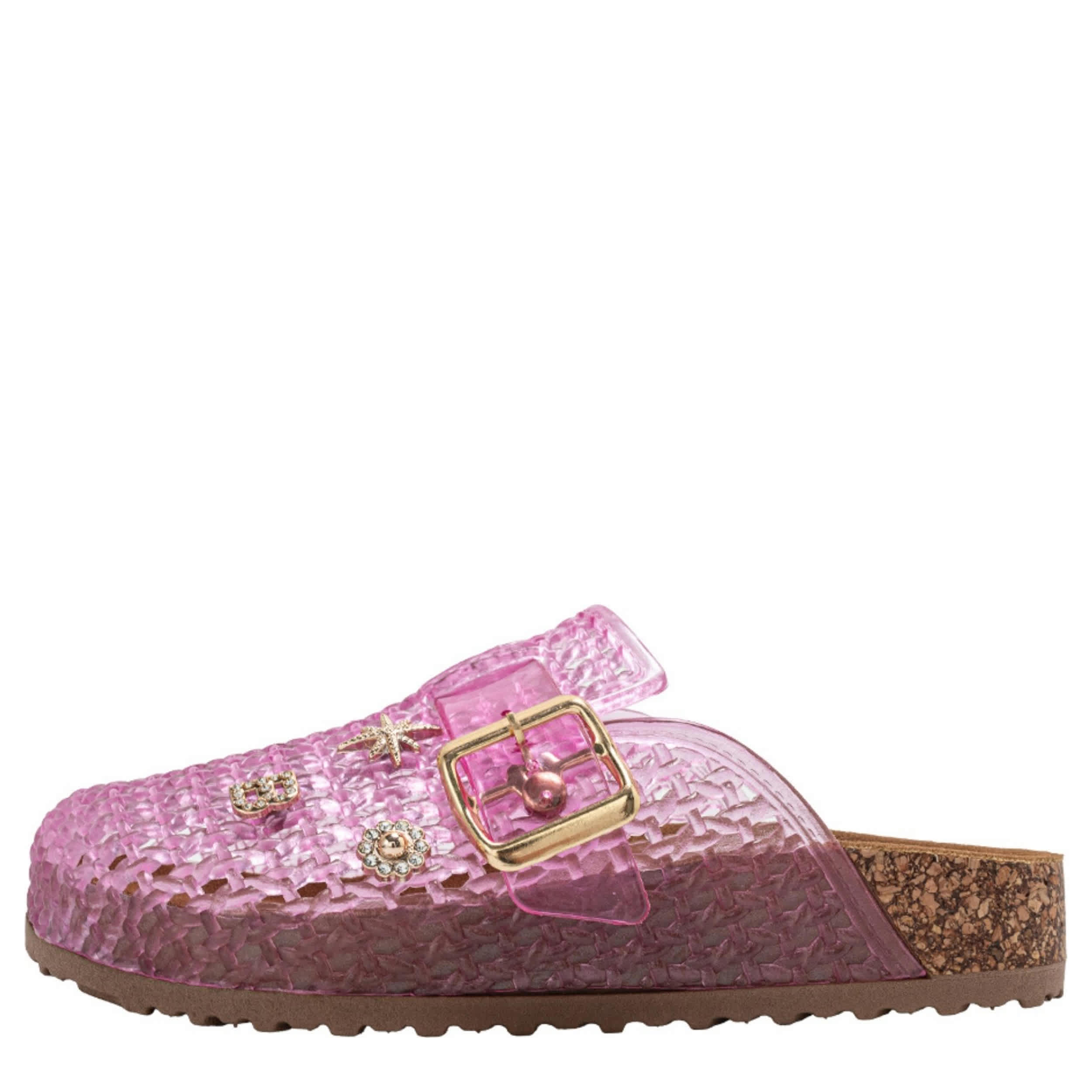 BEBE-GIRLS LITTLE-BIG KID JELLY CLOG-PINK & CLEAR