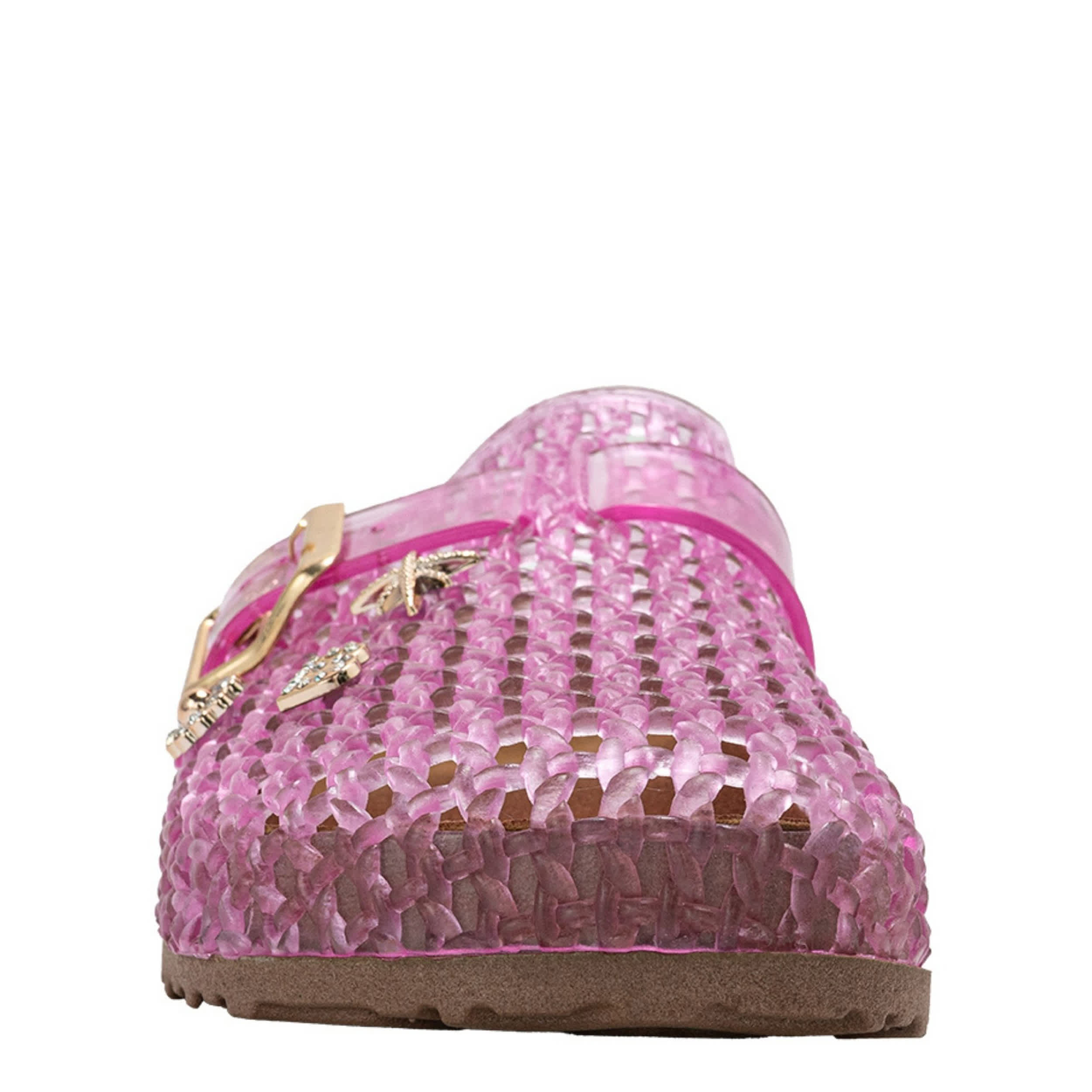 BEBE-GIRLS LITTLE-BIG KID JELLY CLOG-PINK & CLEAR