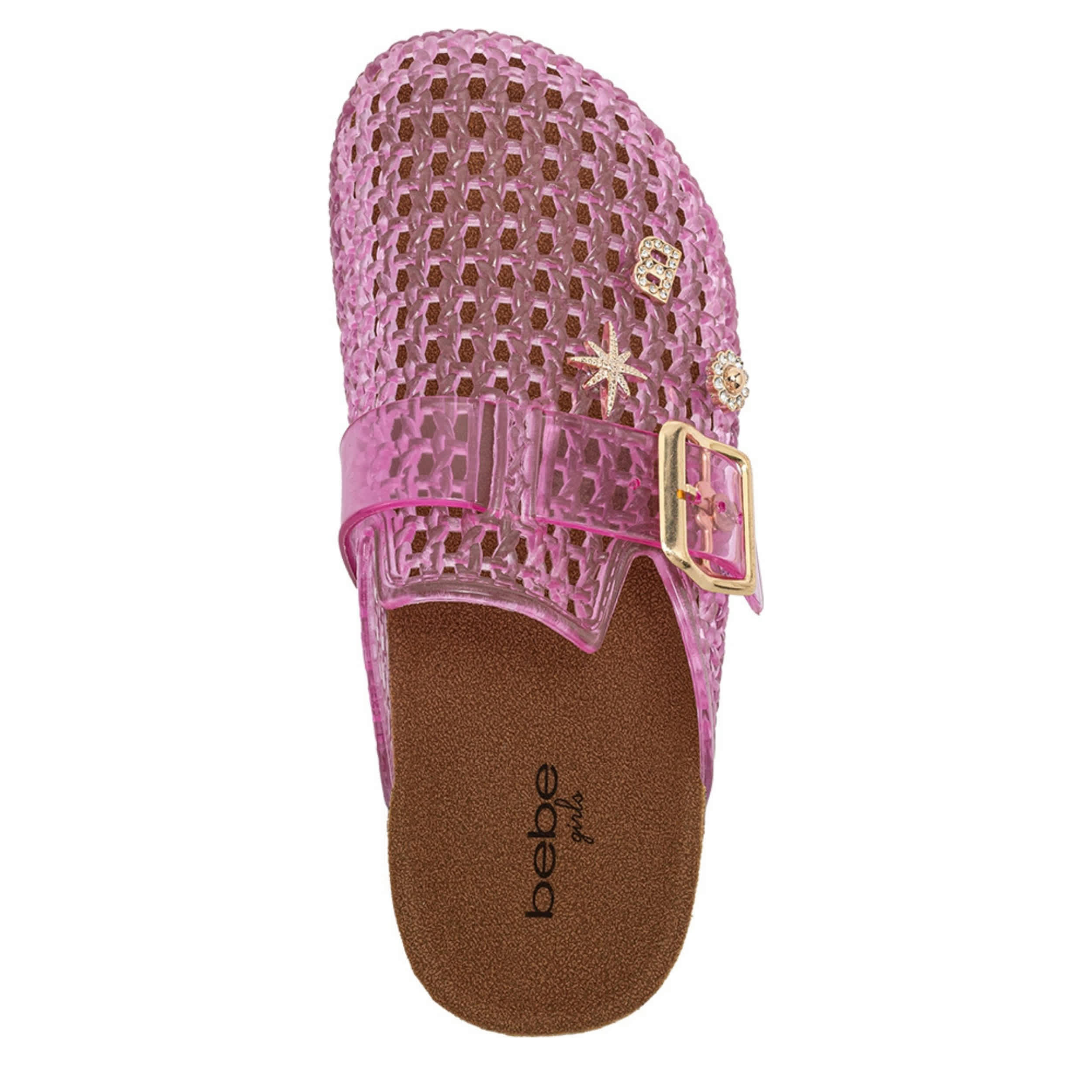 BEBE-GIRLS LITTLE-BIG KID JELLY CLOG-PINK & CLEAR