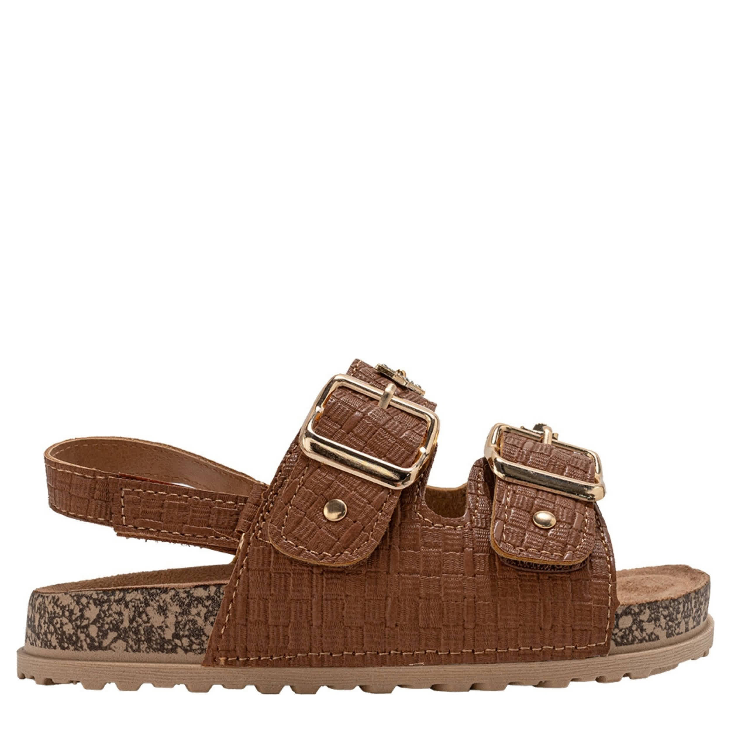 BEBE-GIRLS LITTLE-BIG KID FOOTBED SANDAL-COGNAC & 