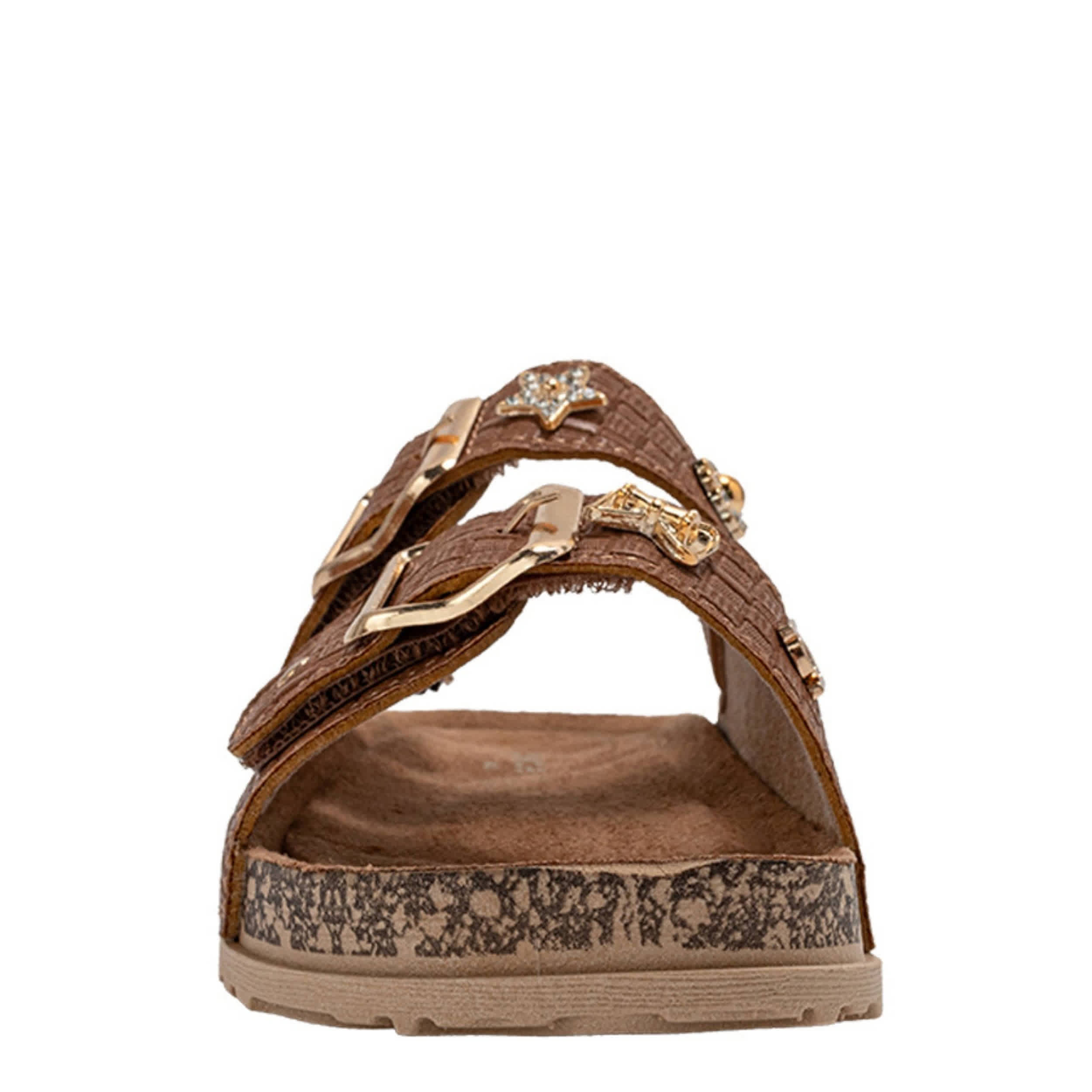 BEBE-GIRLS LITTLE-BIG KID FOOTBED SANDAL-COGNAC & 