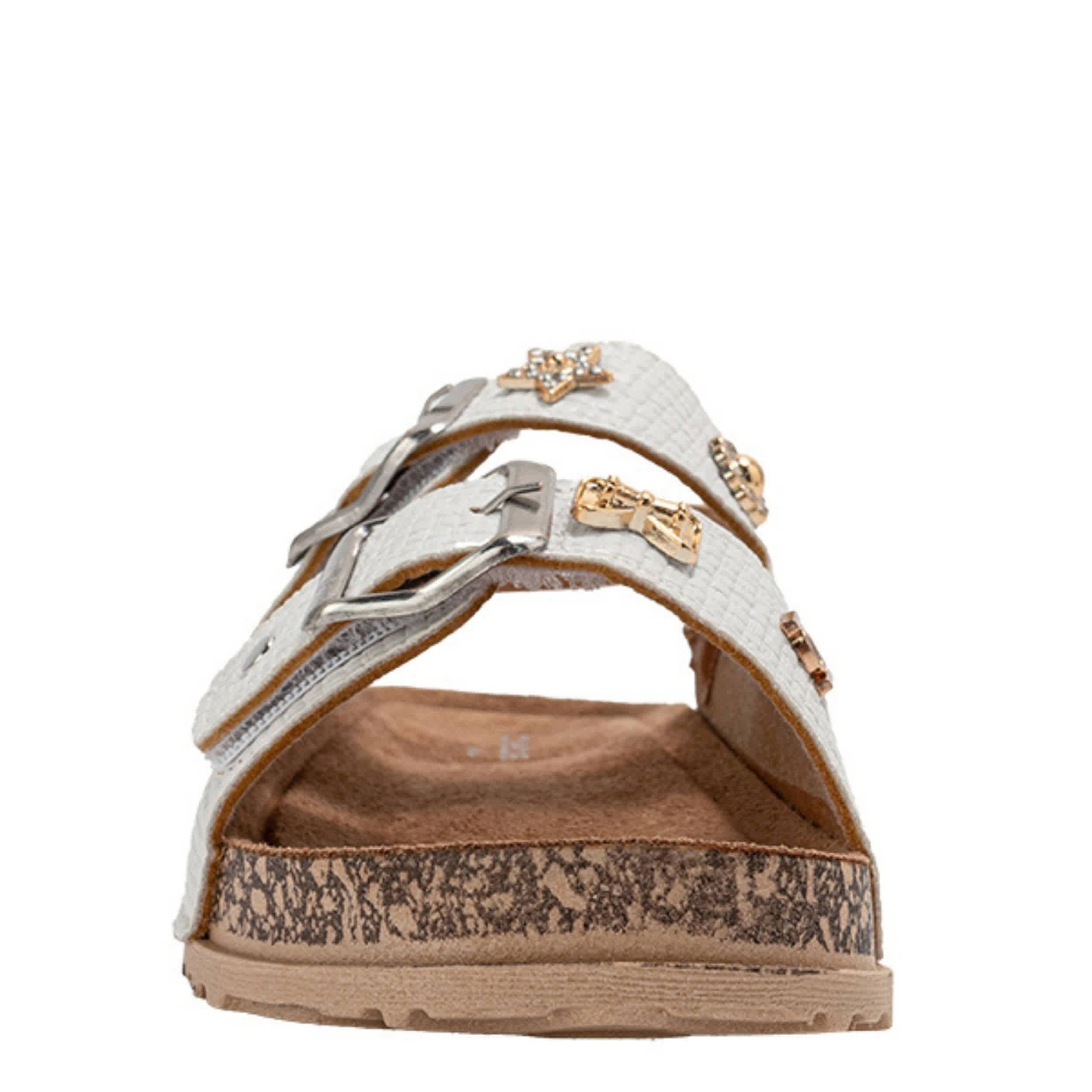 BEBE-GIRLS LITTLE-BIG KID FOOTBED SANDAL-WHITE & 