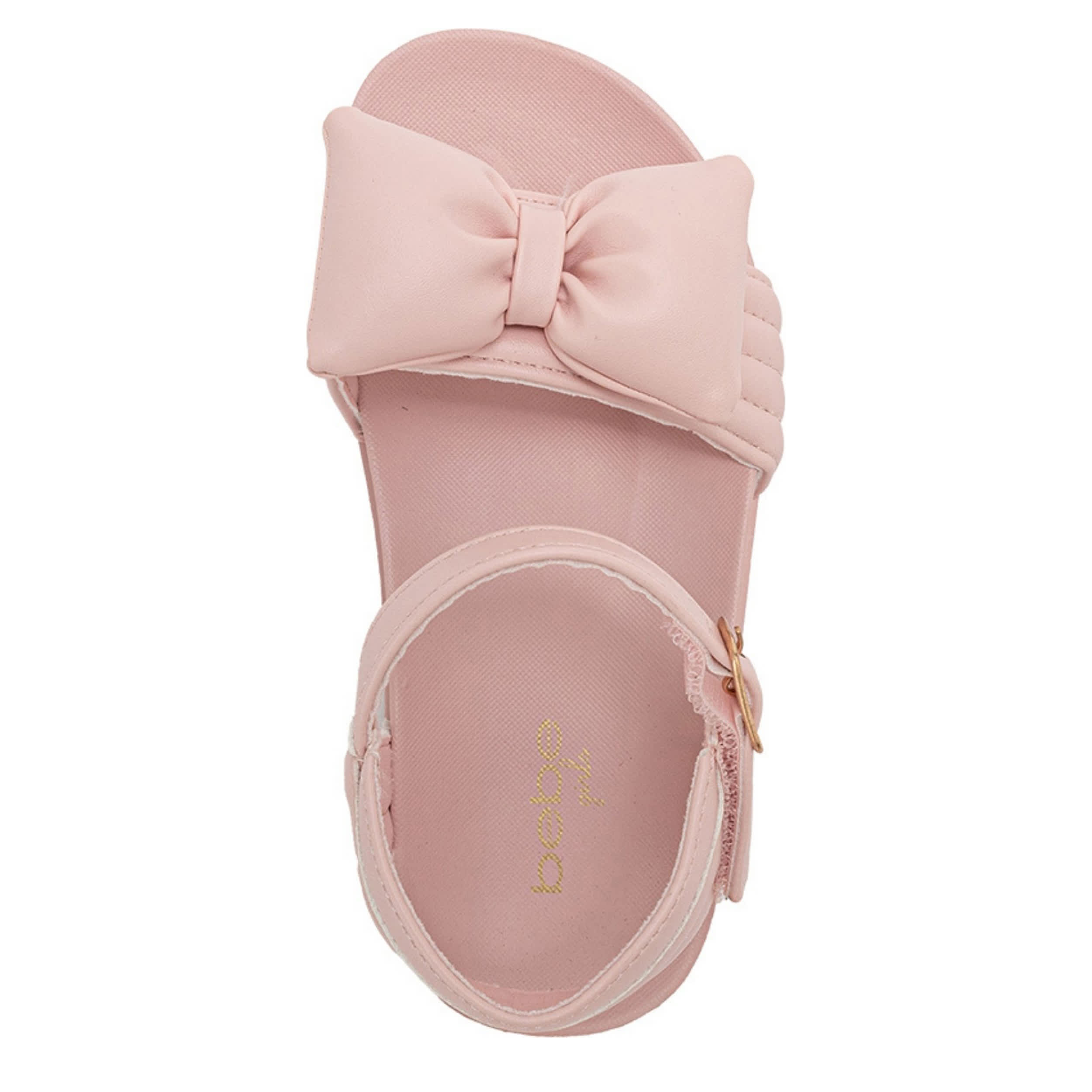 BEBE-GIRLS LITTLE-BIG KID FOOTBED SANDAL-BLUSH & 