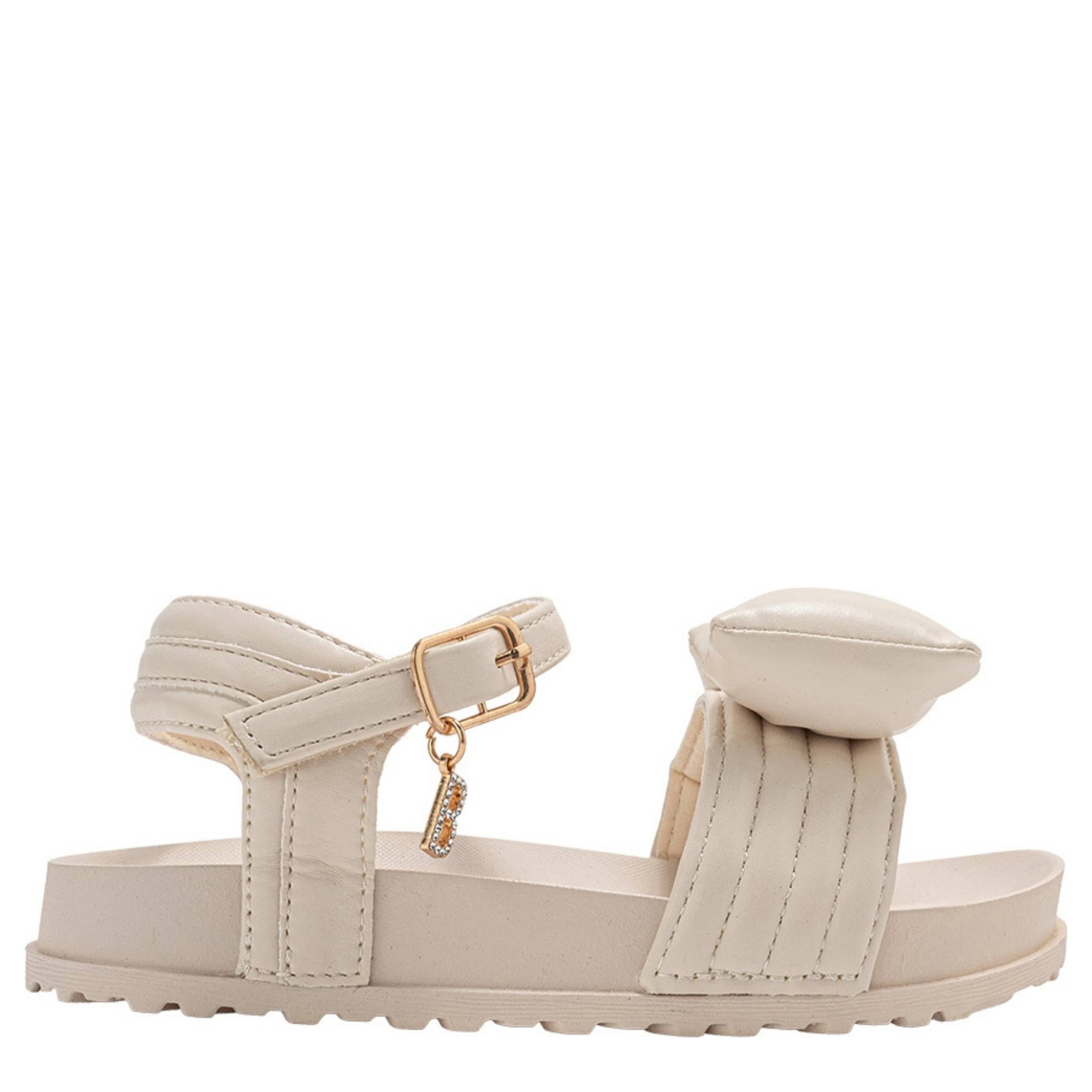 BEBE-GIRLS LITTLE-BIG KID FOOTBED SANDAL-OFF WHITE & 