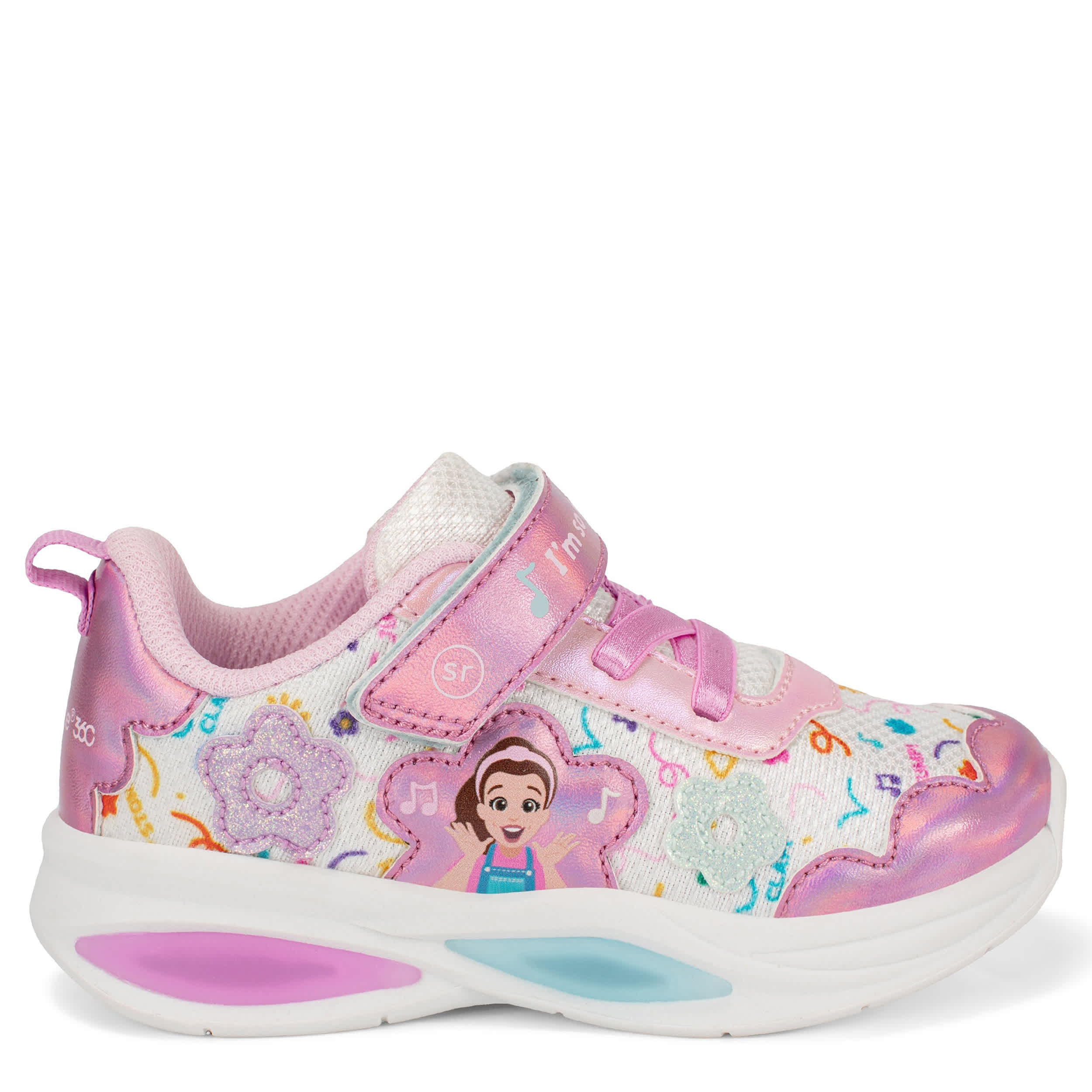 STRIDE RITE-GIRLS TODDLER IM SO HAPPY LIGHT UP SNEAKER-PINK & WHITE