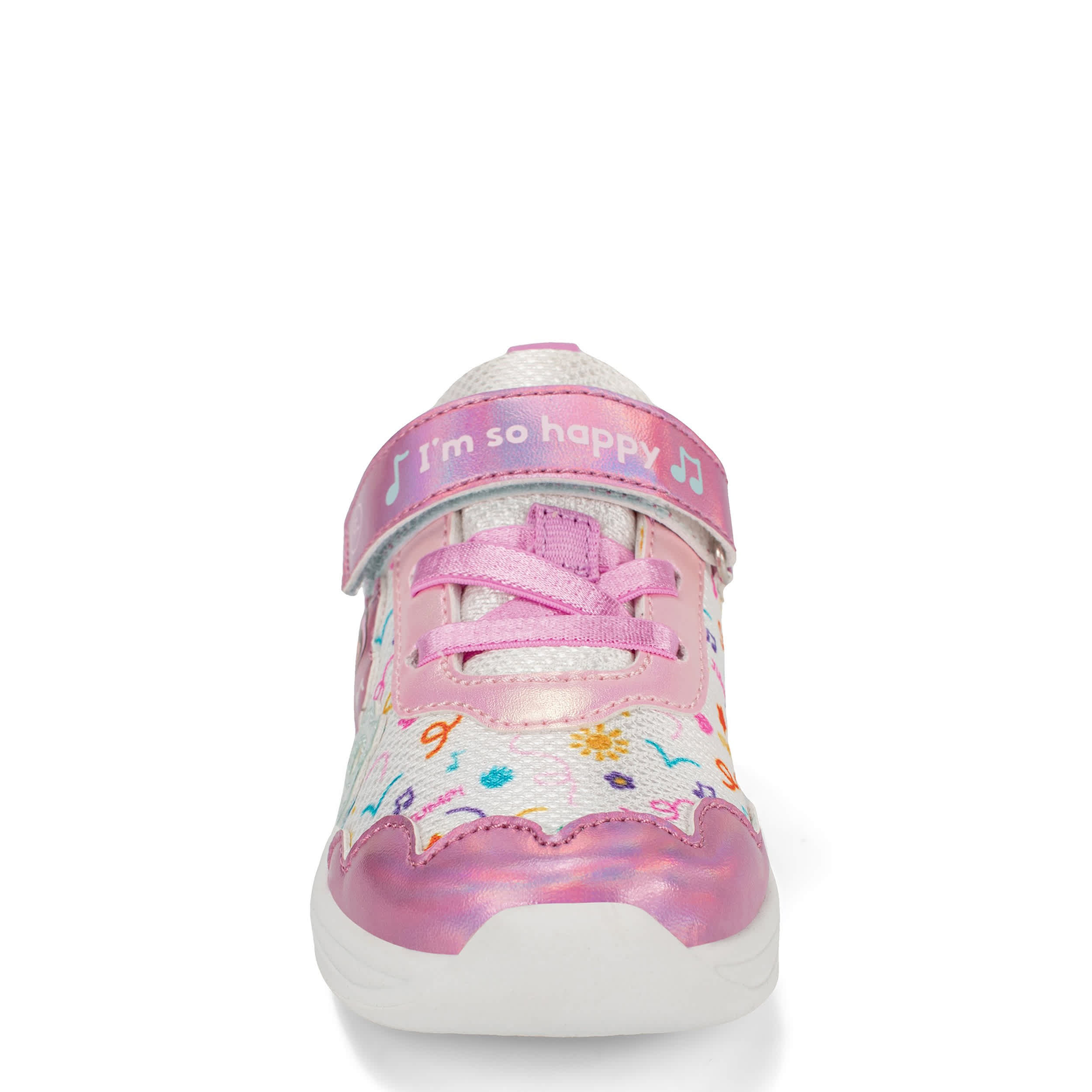 STRIDE RITE-GIRLS TODDLER IM SO HAPPY LIGHT UP SNEAKER-PINK & WHITE